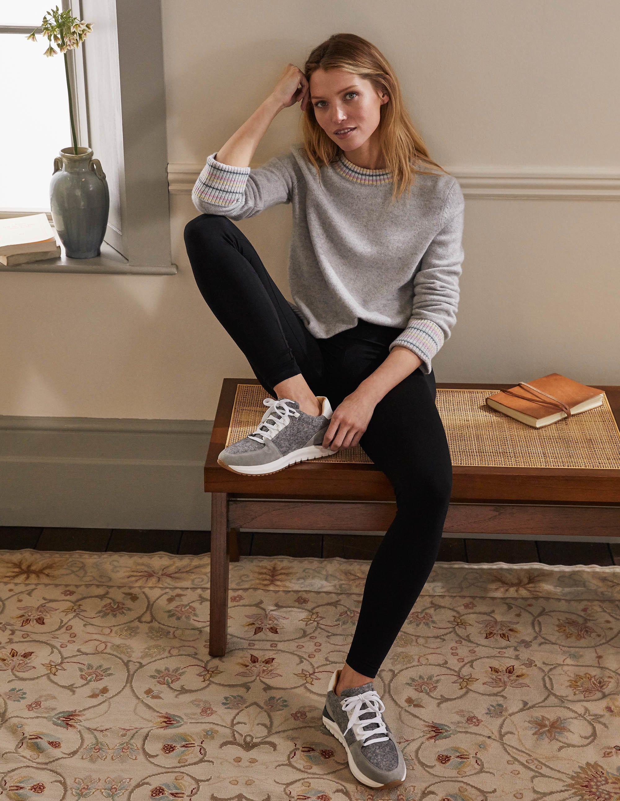 Classic Sneakers-Grey Marl Melton/Grey Suede - Image 4