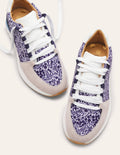Classic Sneakers-Navy Print/Ivory