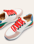 Classic Sneakers-White/Cherry Red/Blue