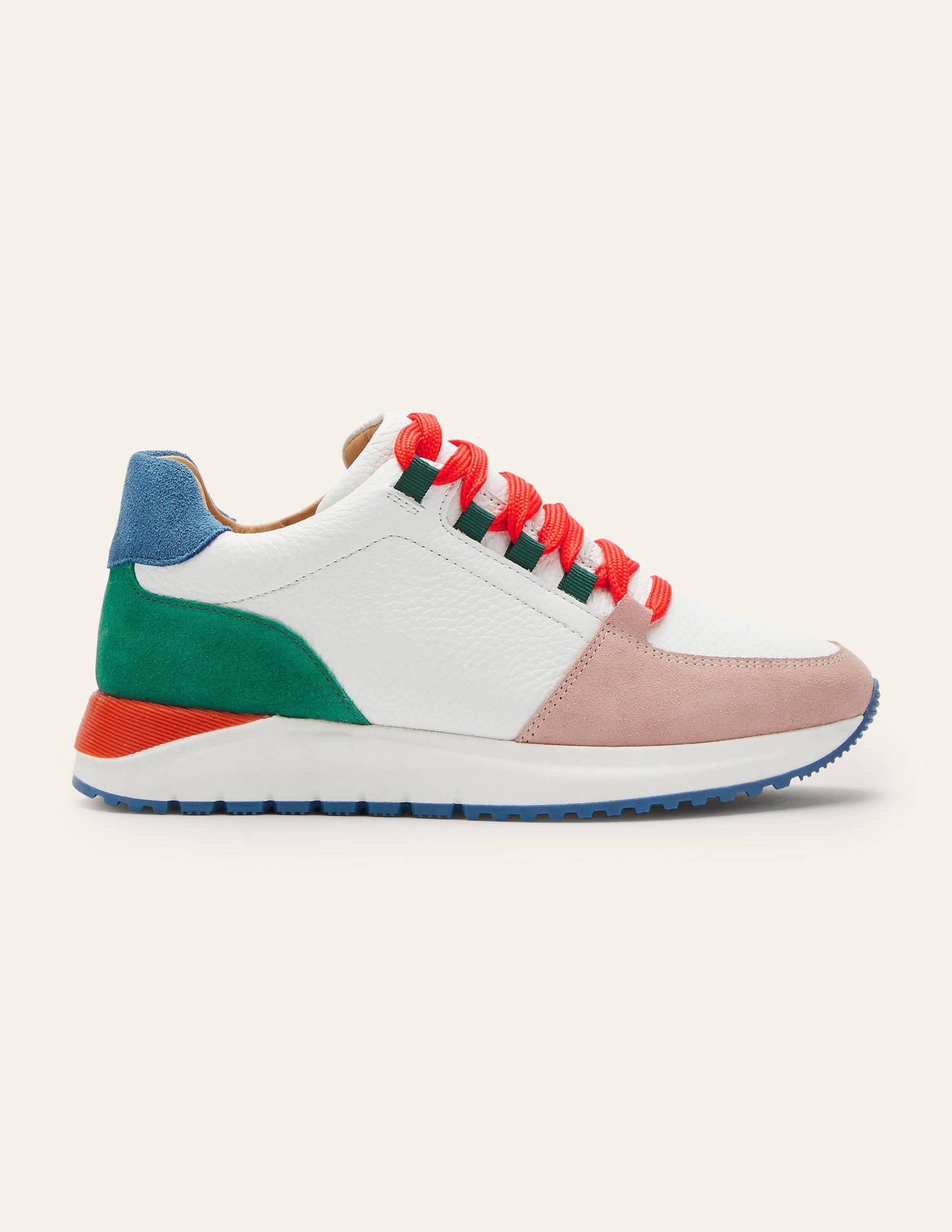 Classic Sneakers-White/Cherry Red/Blue - Image 2
