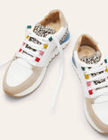 Classic Sneakers-White/Blue/Leopard