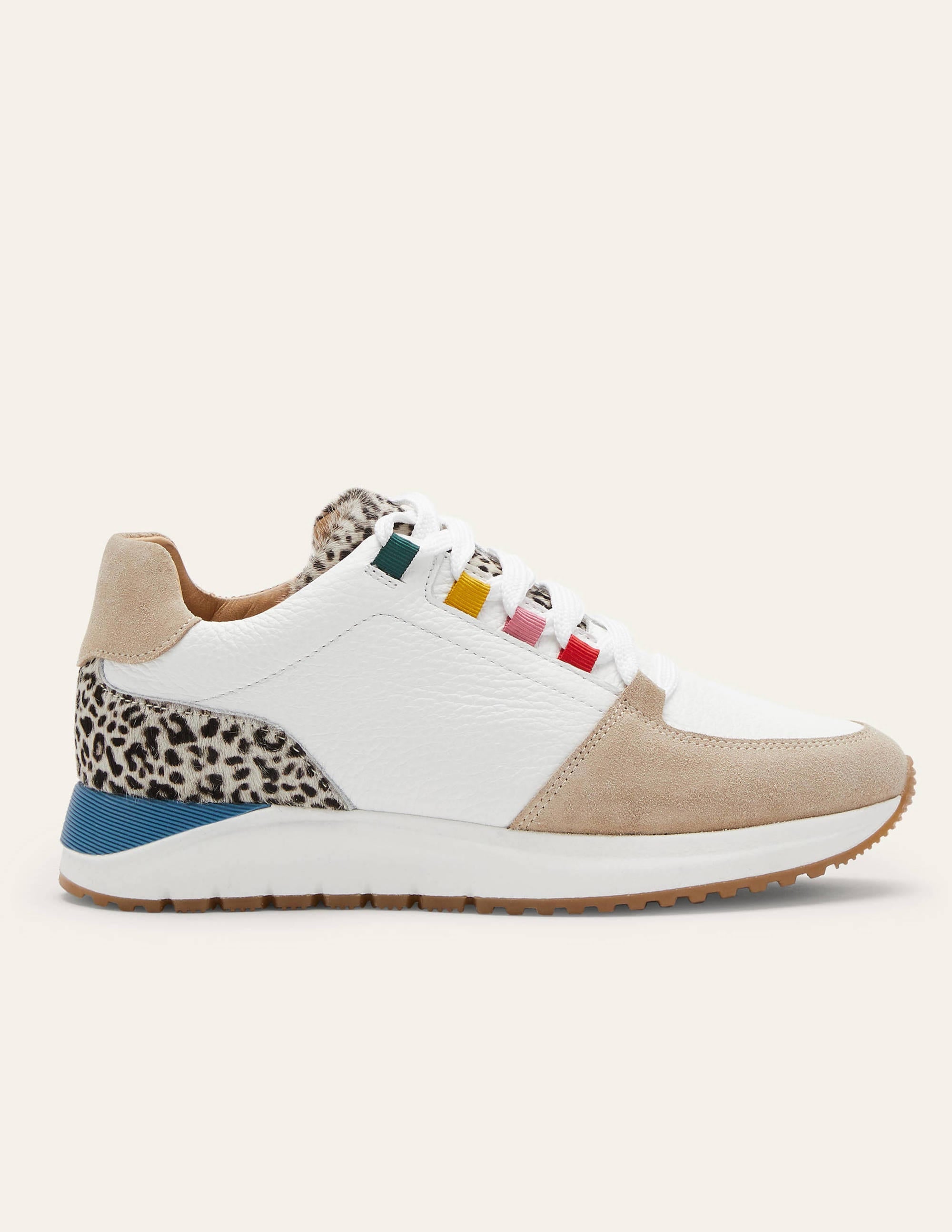 Classic Sneakers-White/Blue/Leopard - Image 2