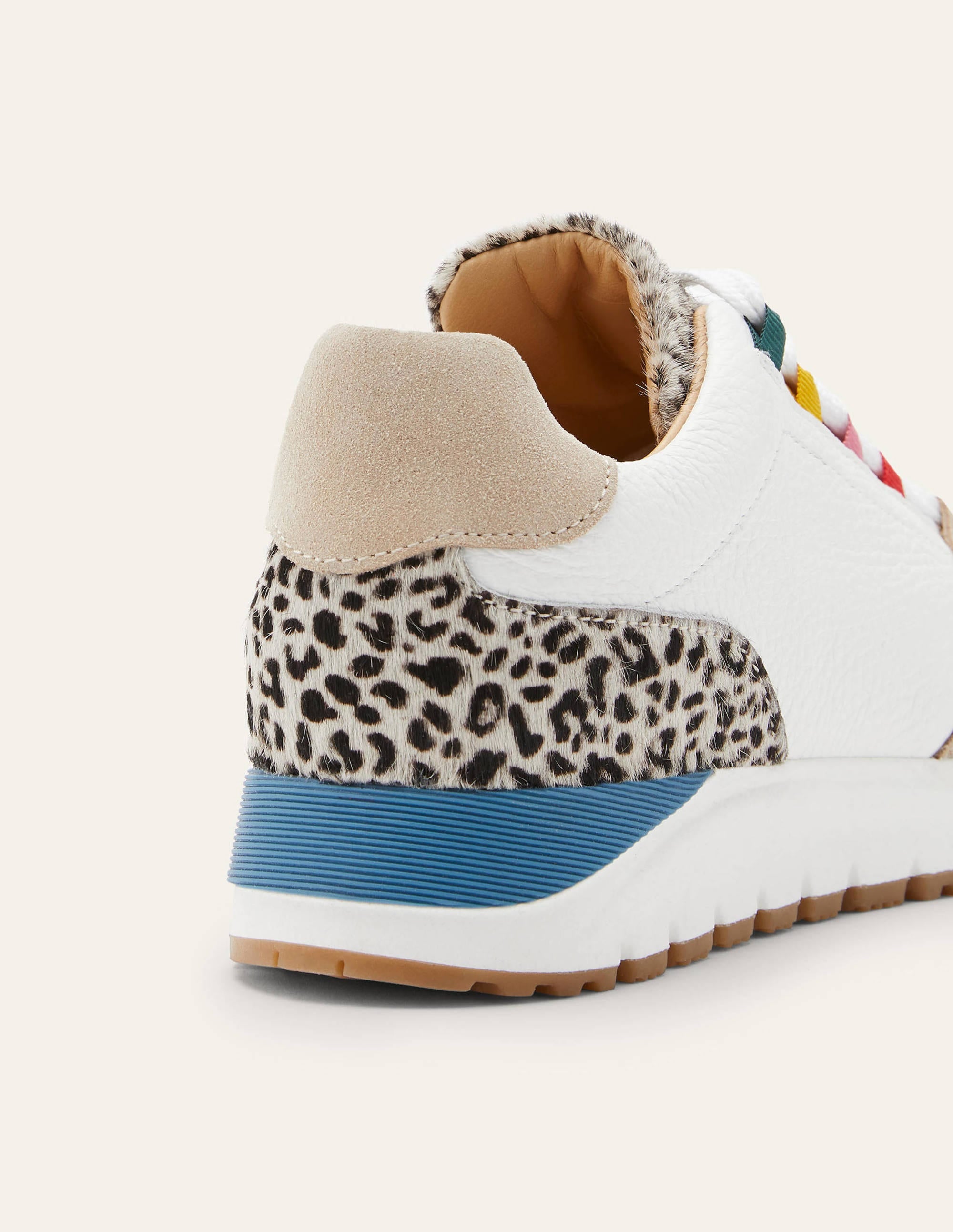 Classic Sneakers-White/Blue/Leopard - Image 3