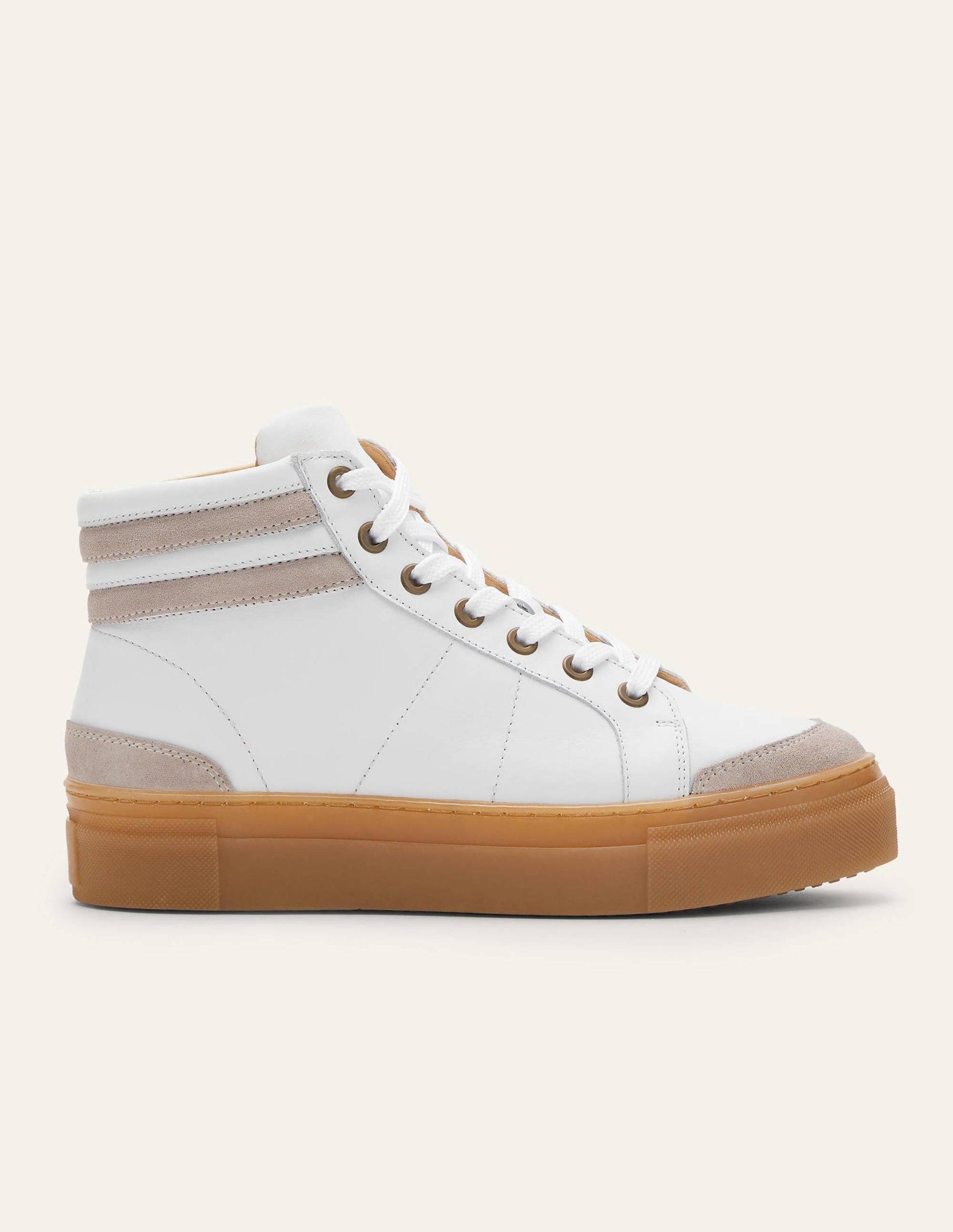 Amber High Top Sneakers-White Leather-2