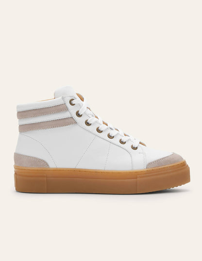 Amber High Top Sneakers-White Leather-2