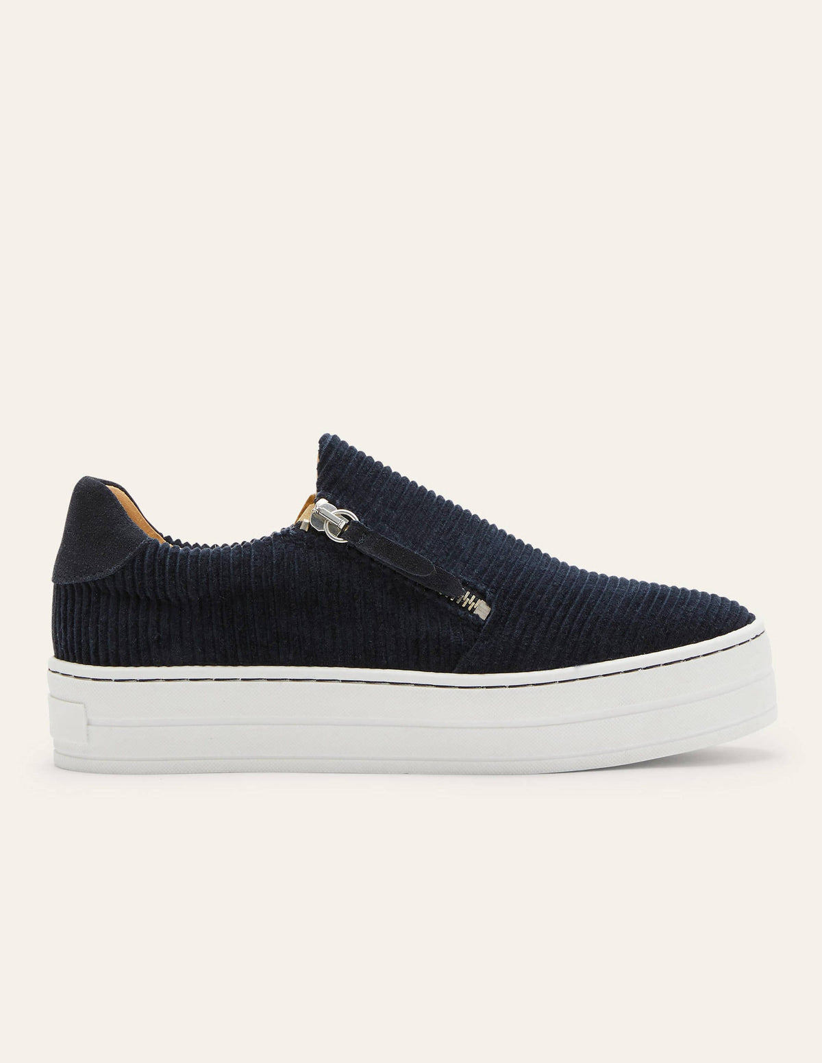 Zip Flatform Sneakers-Navy Cord - Image 2
