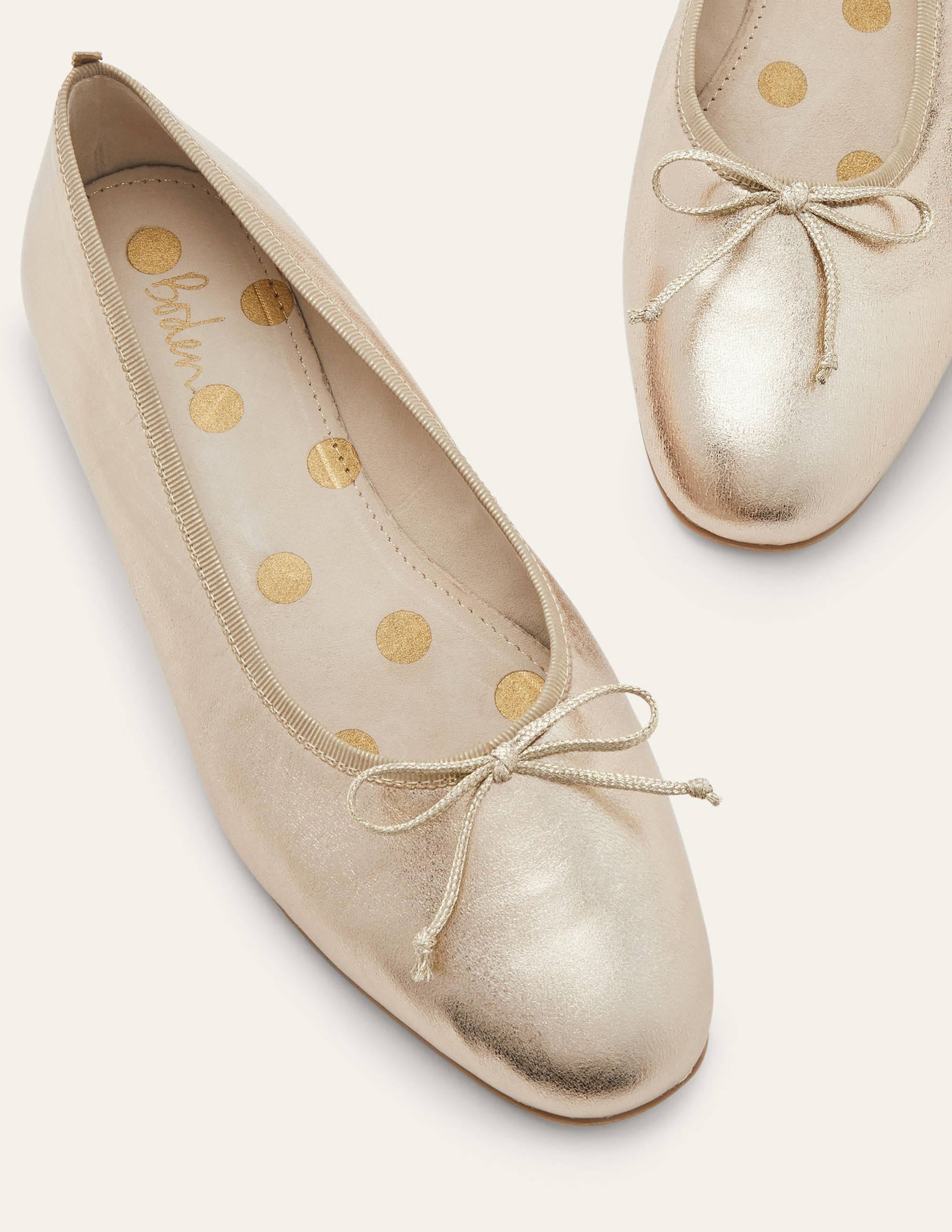 High Cut Ballerinas-Gold Metallic - Image 1