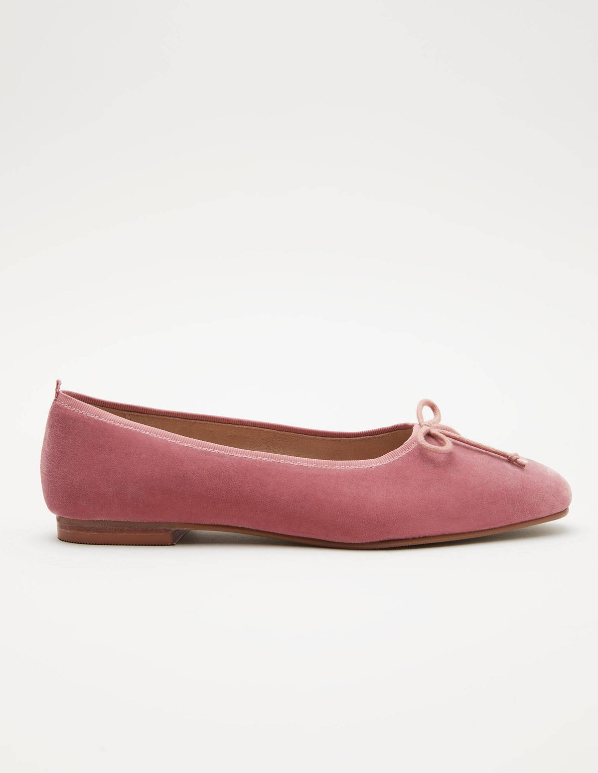 High Cut Ballerinas-Dusty Rose Velvet - Image 1