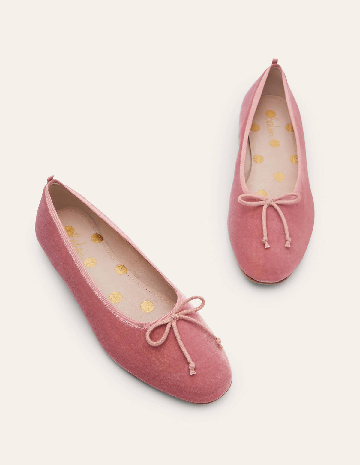 High Cut Ballerinas-Dusty Rose Velvet - Image 2