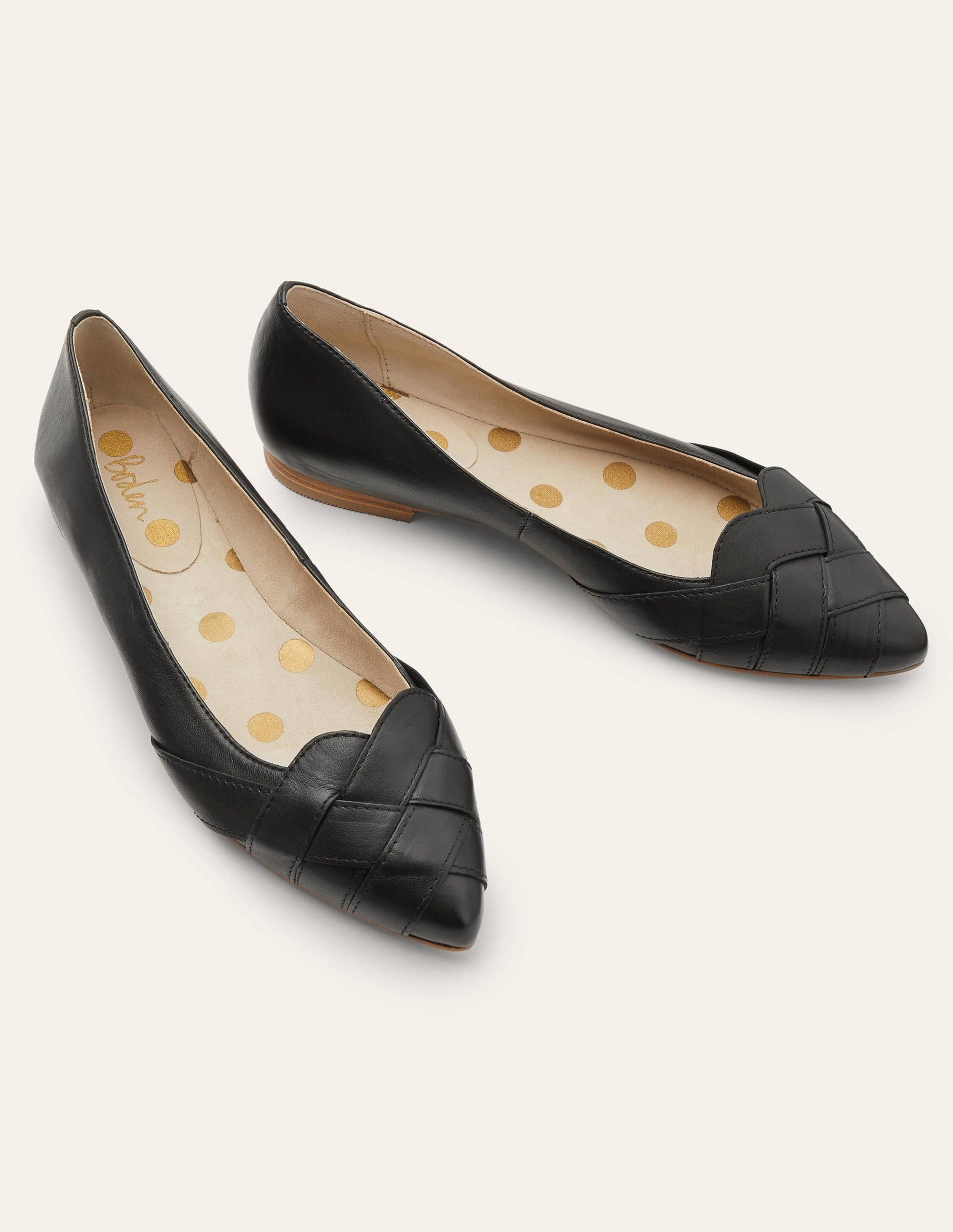 Woven Toe Ballerinas-Black-1