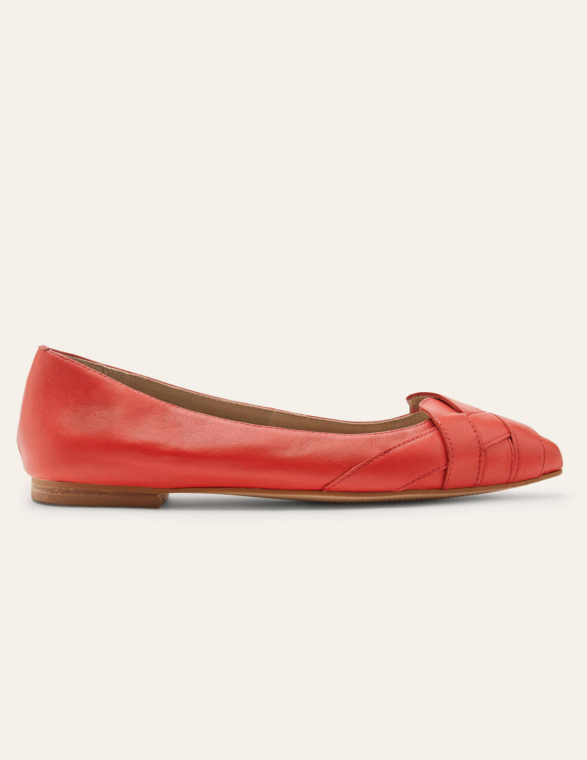 Woven Toe Ballerinas-Cherry Red - Image 3