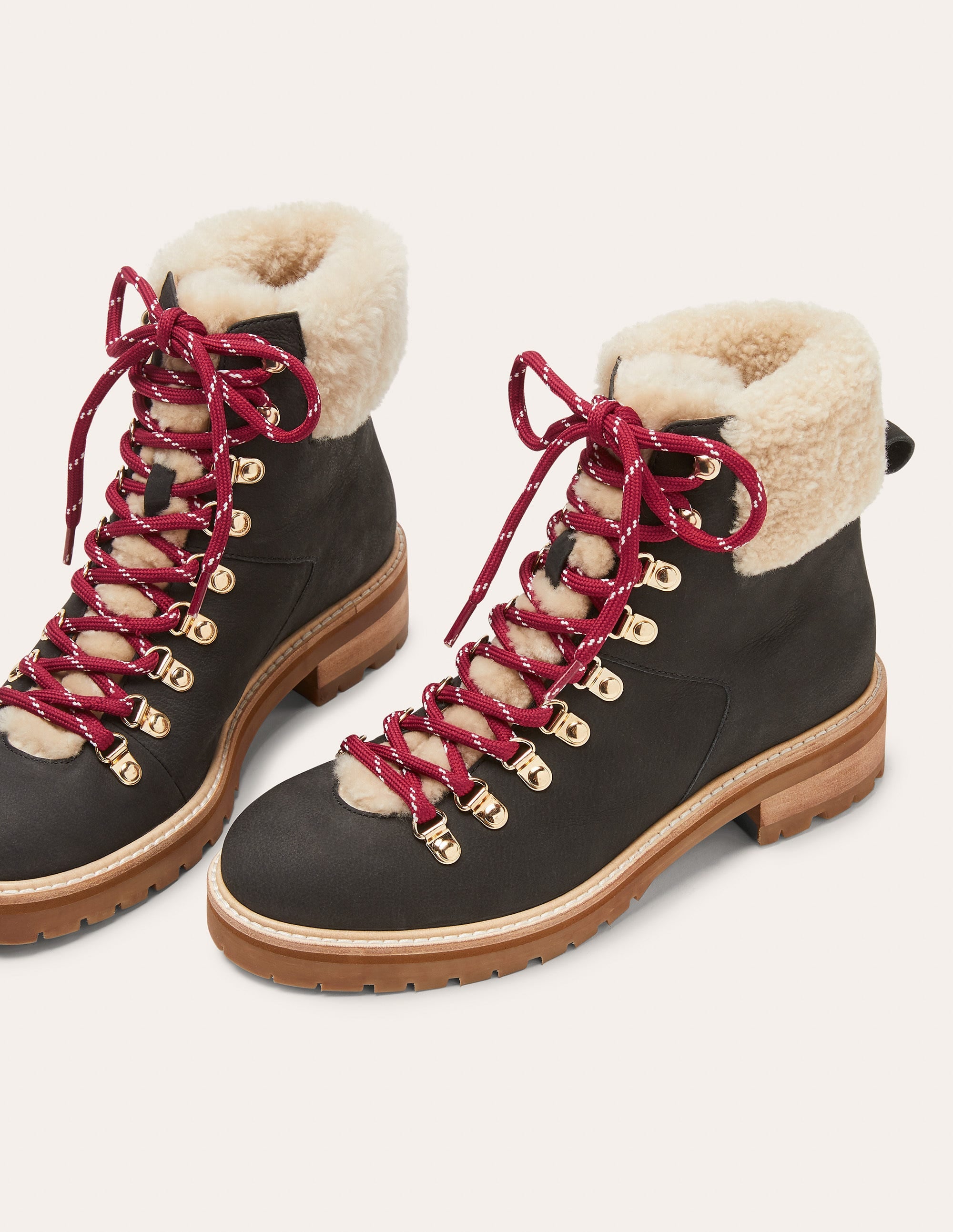 Lace-up Hiking Boots-Black - Image 2