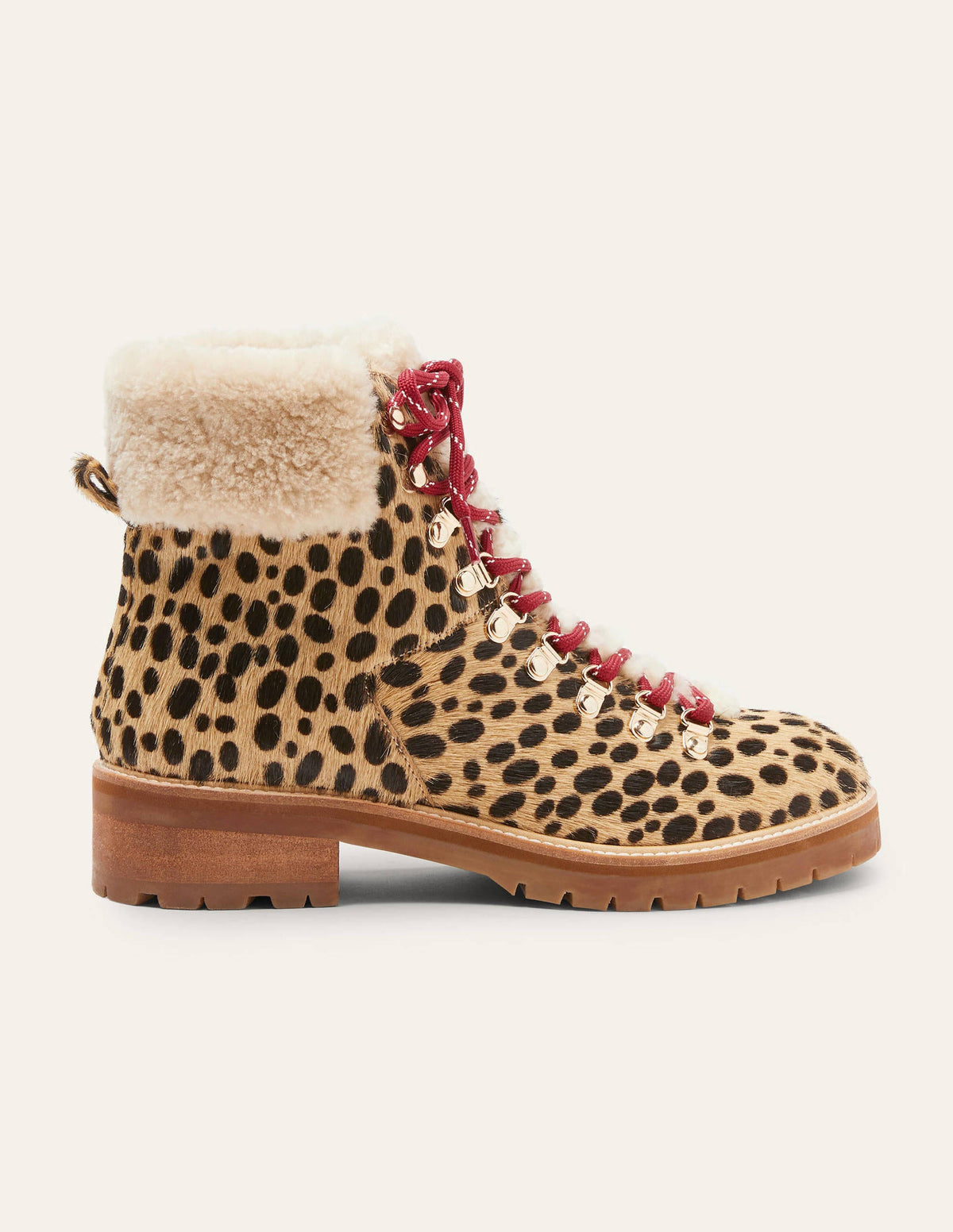 Lace-up Hiking Boots-Tan Leopard-4