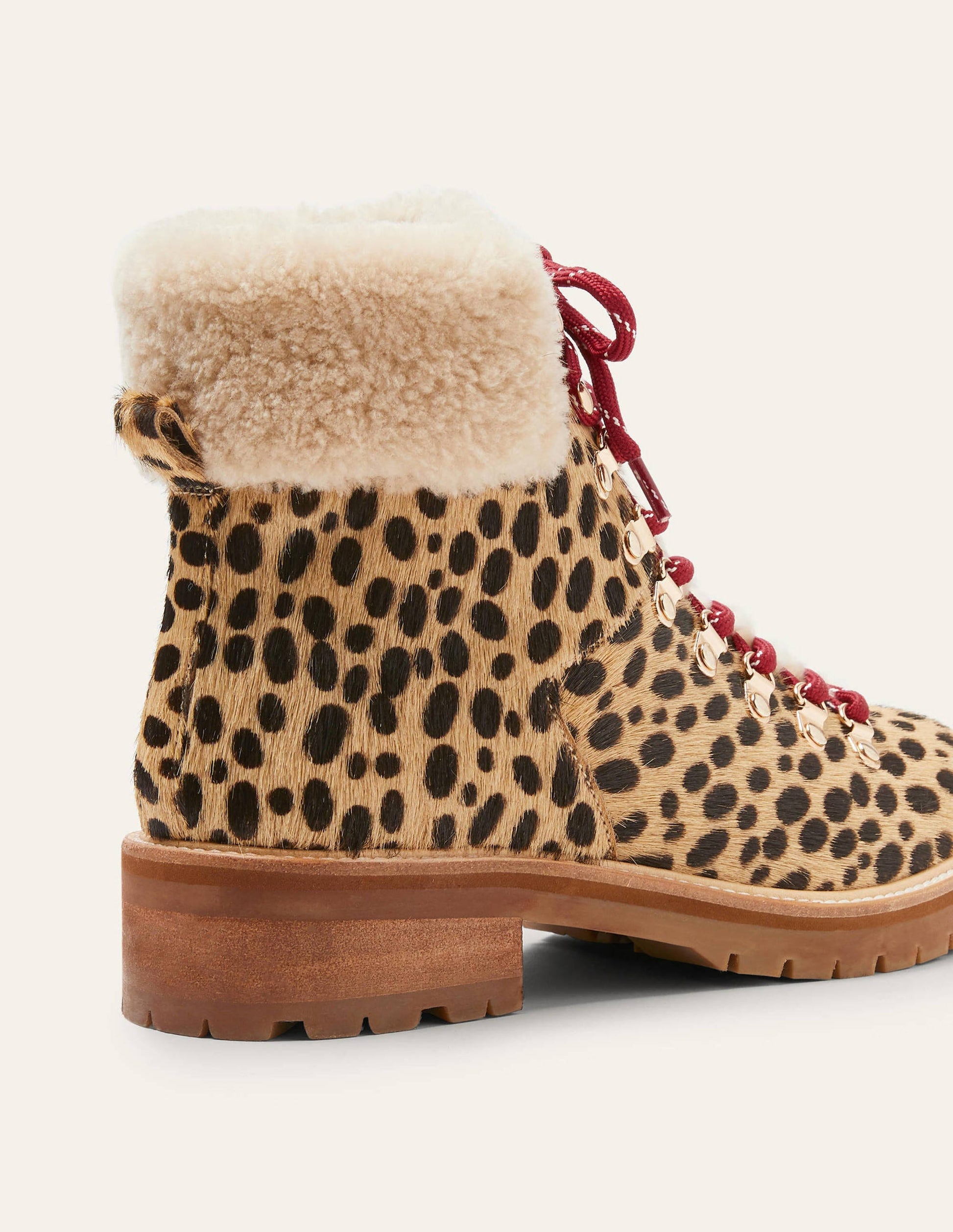 Lace-up Hiking Boots-Tan Leopard-5