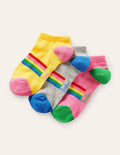 Three Pack Ankle Socks-Stripe