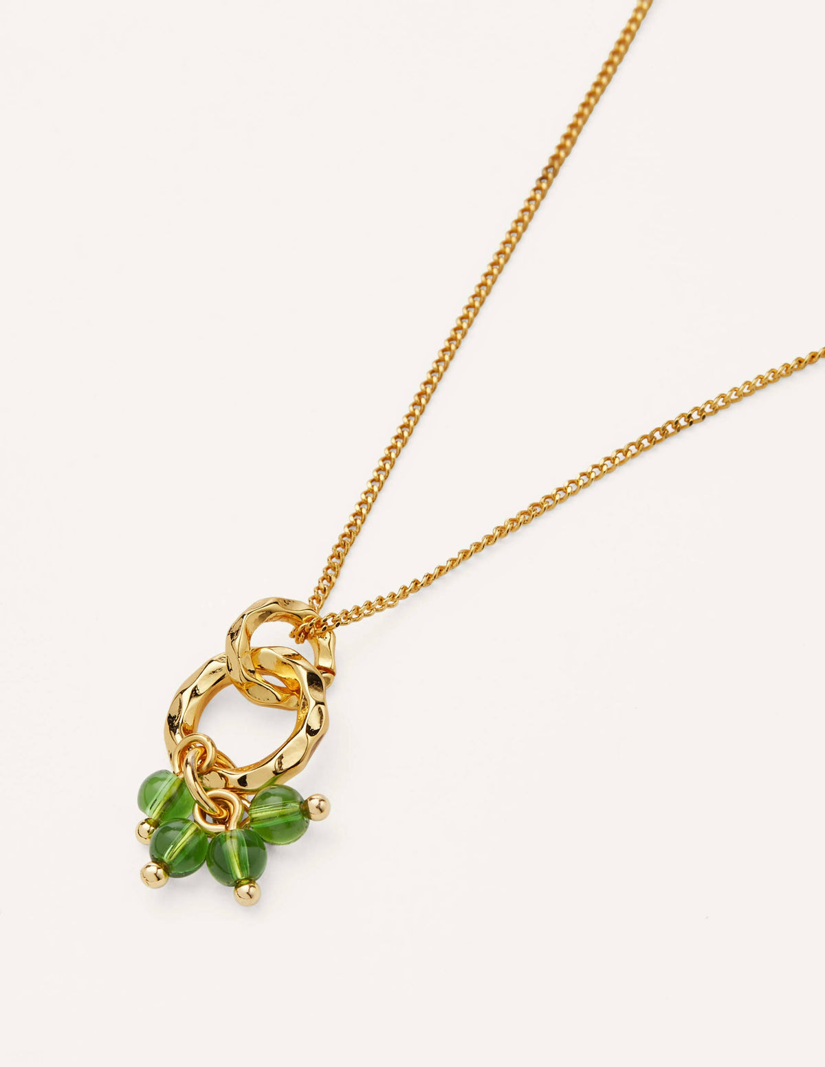 Hammered Beaded Pendant-Green-2