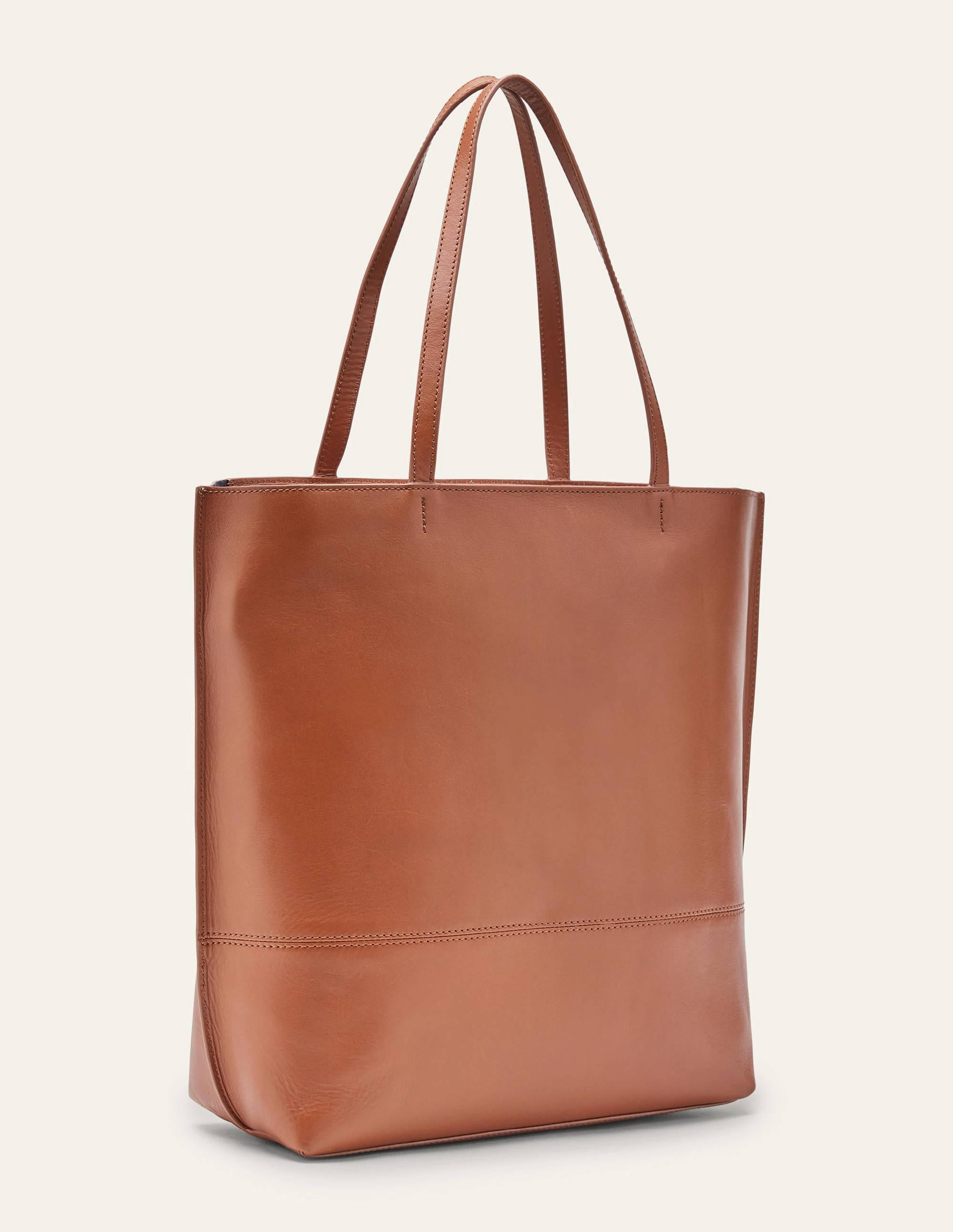 Leather Tote Bag-Tan - Image 3