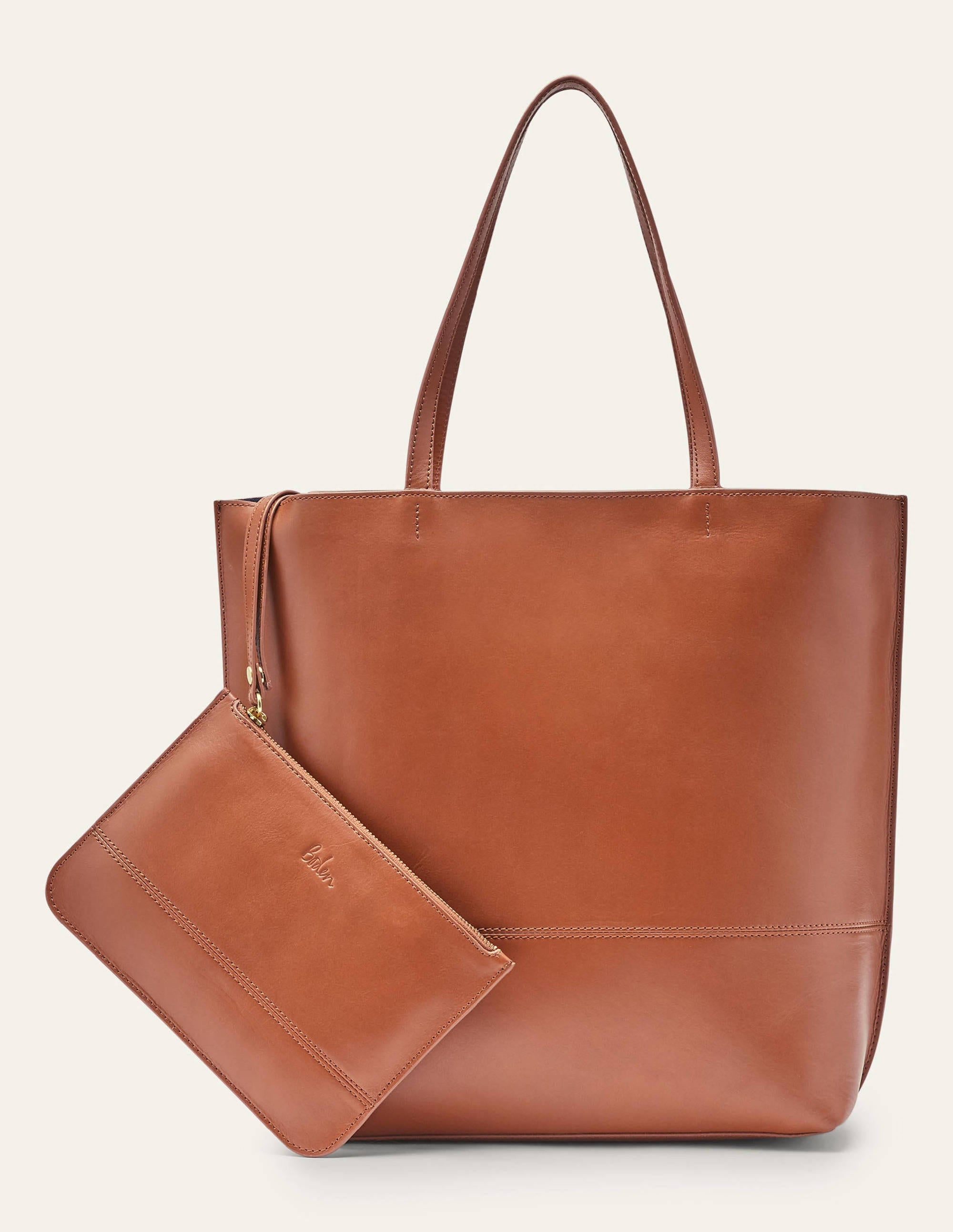 Leather Tote Bag-Tan - Image 6