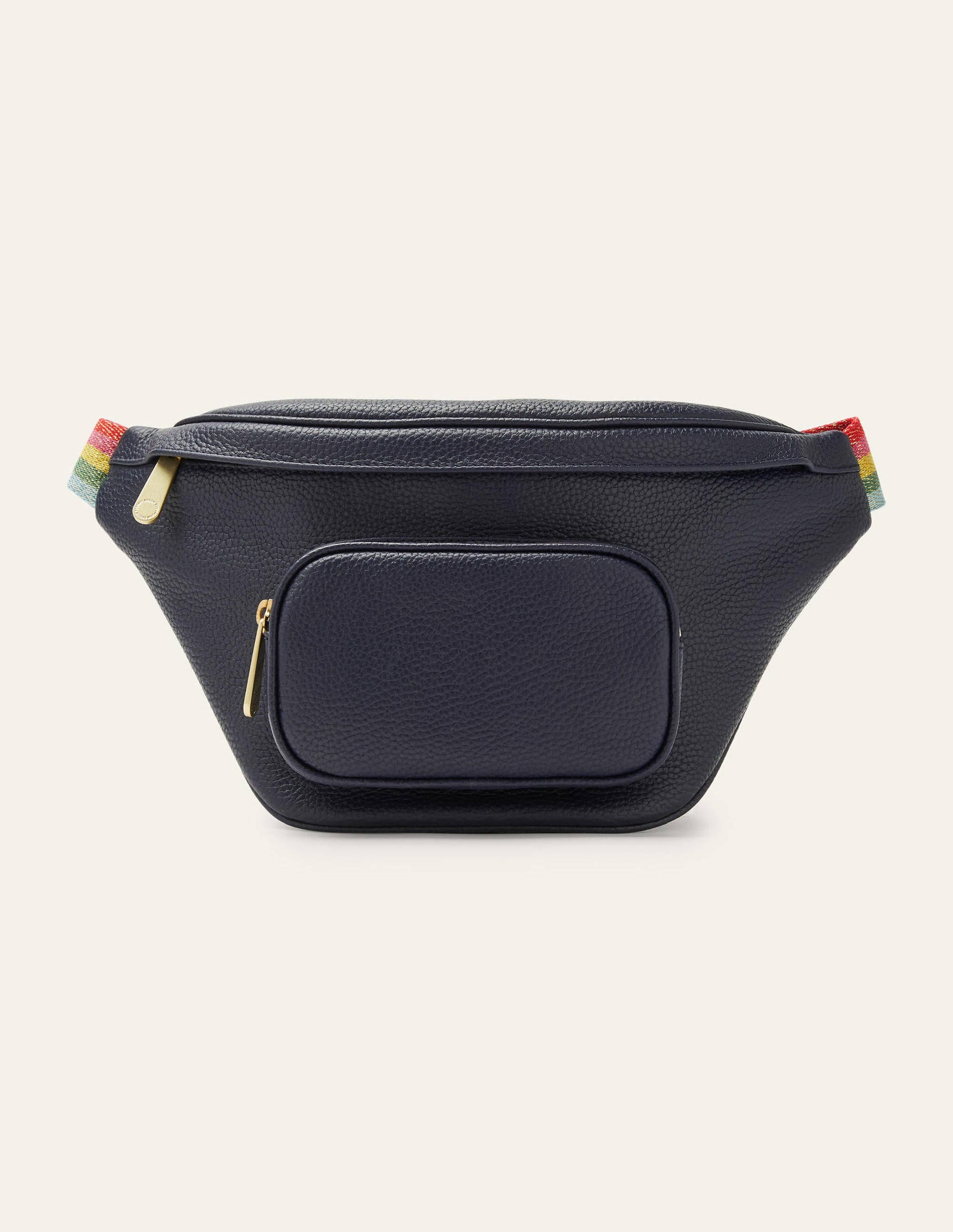 Leather Belt Bag-Navy-1