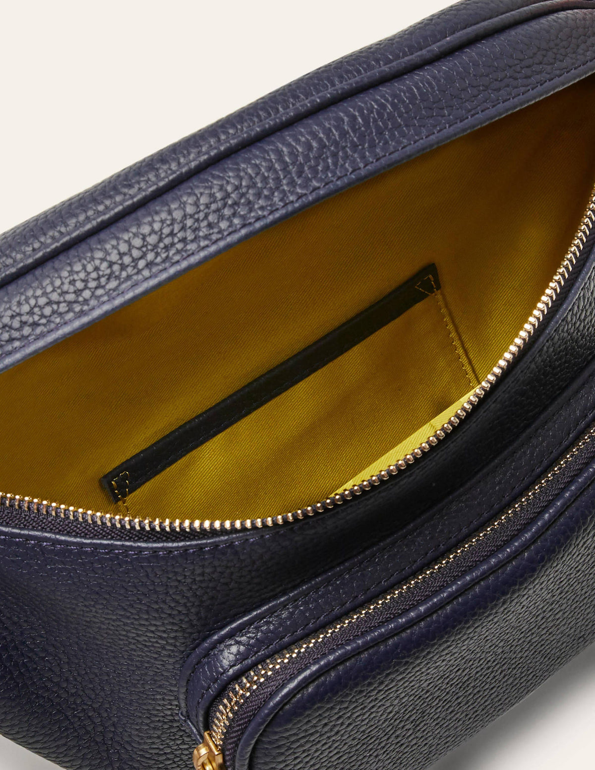 Leather Belt Bag-Navy-2