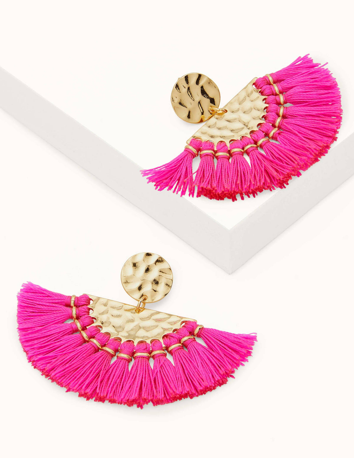 Statement Tassel Earrings-Party Pink - Image 1