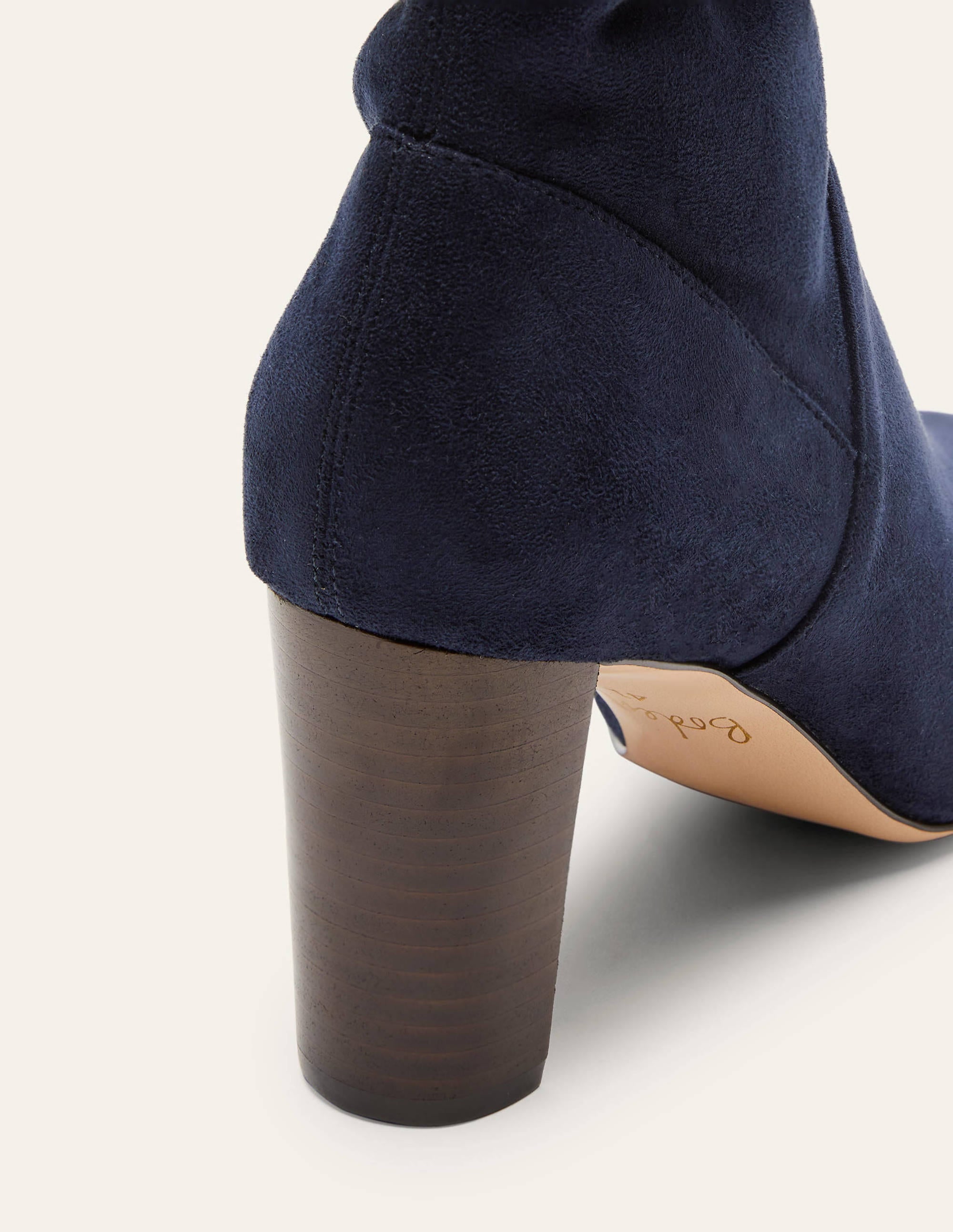 Pointed Toe Stretch Boots-Navy - Image 3