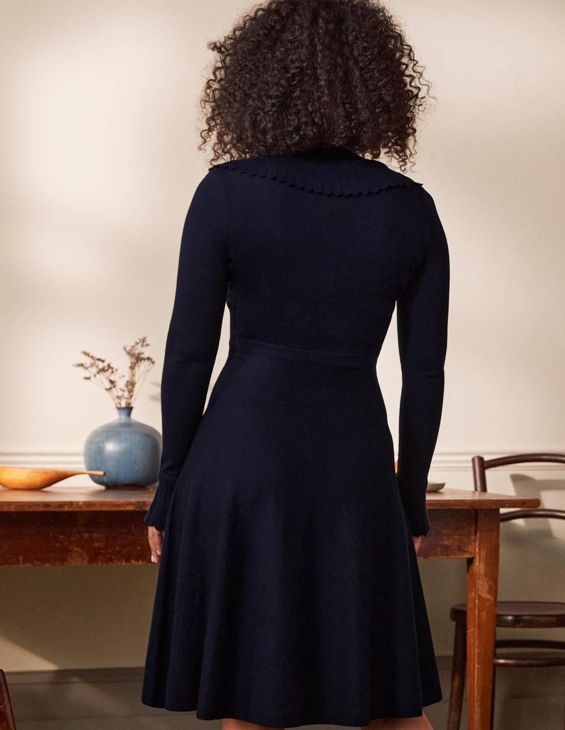 Abercorn Knitted Dress-Navy-3