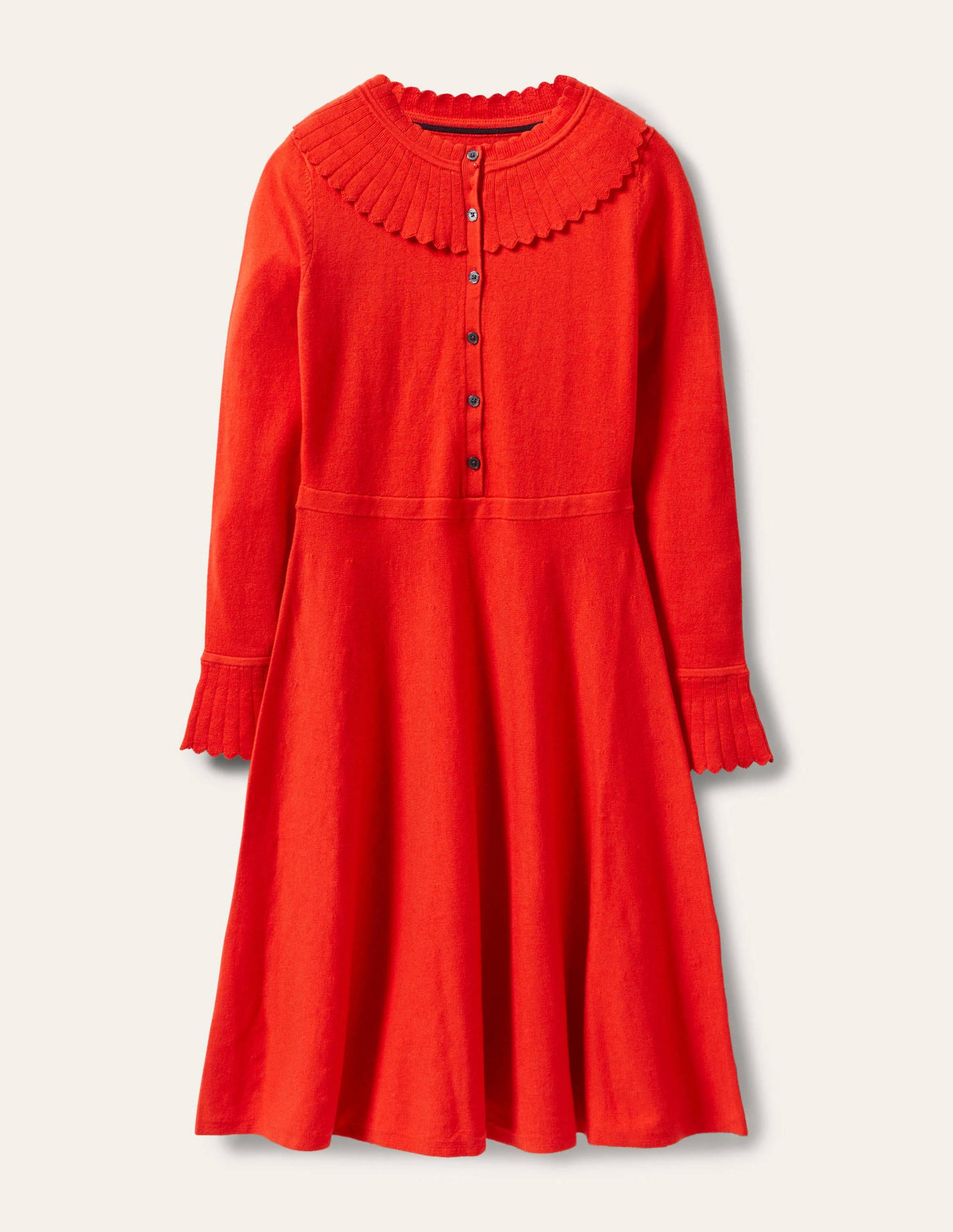 Abercorn Knitted Dress-Cherry Red-6