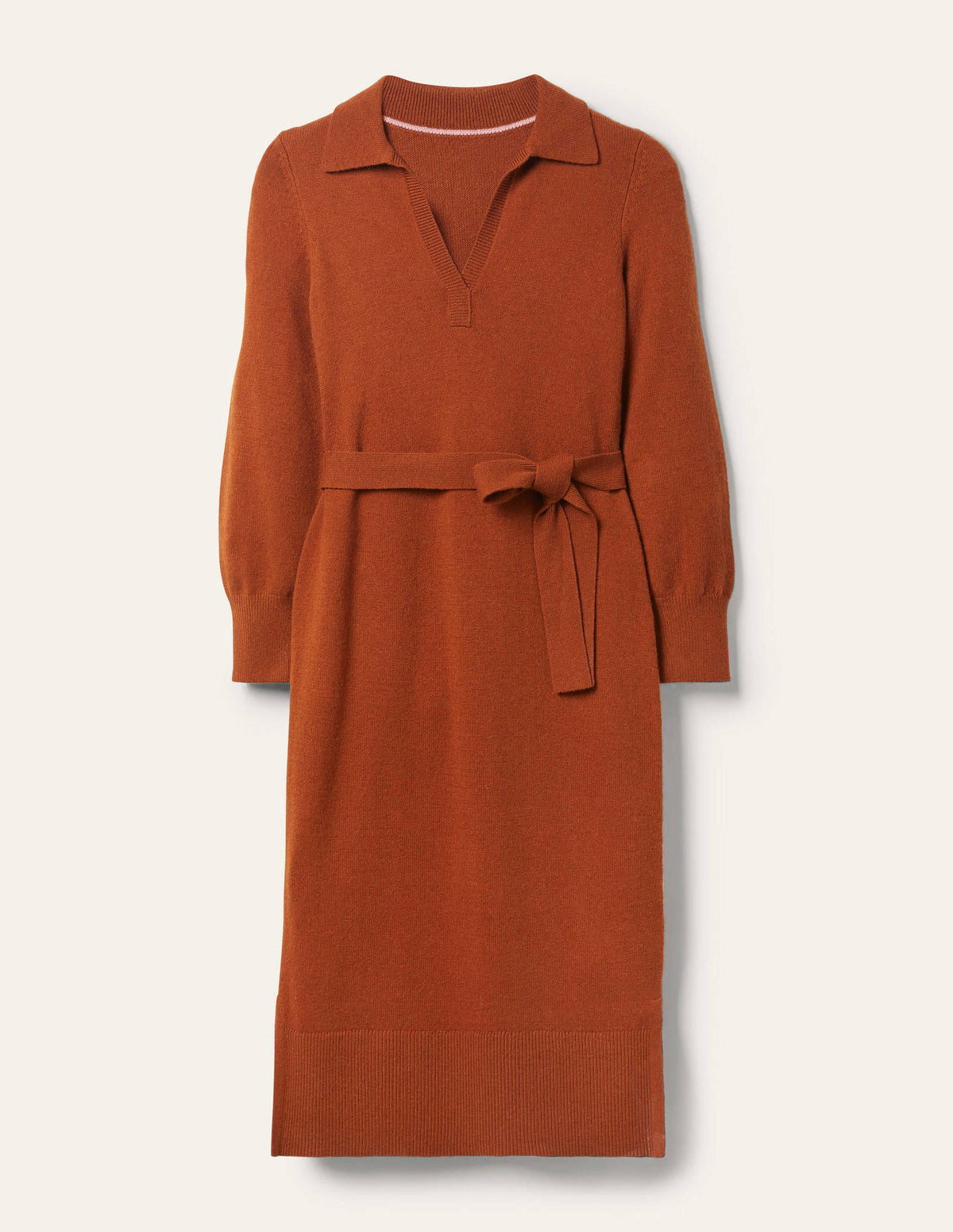 Harriet Knitted Midi Dress-Rust-5