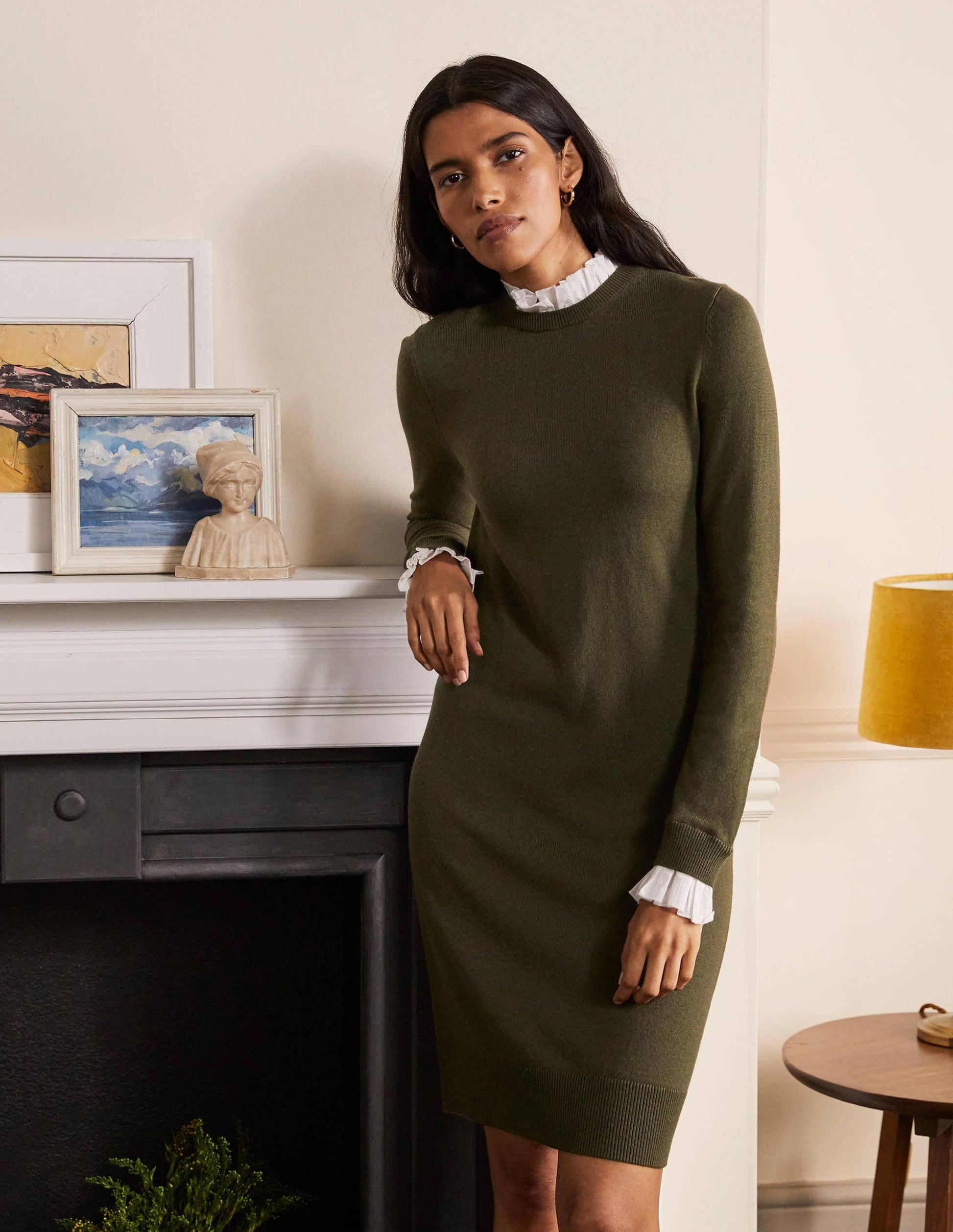 Beatrice Knitted Dress-Classic Khaki-1
