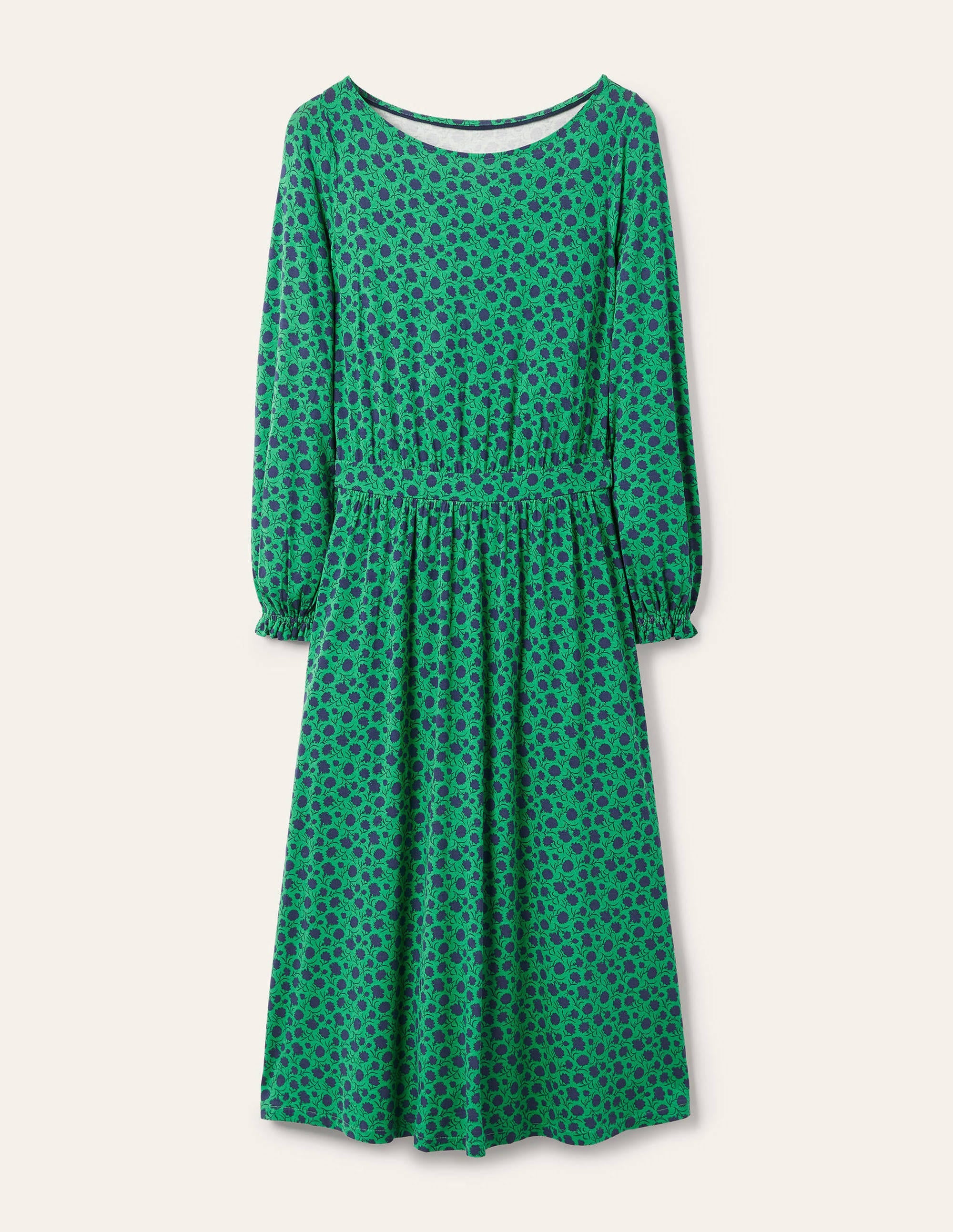 Evelyn Jersey Midi Dress-Sapling, Leafy Bud - Image 6