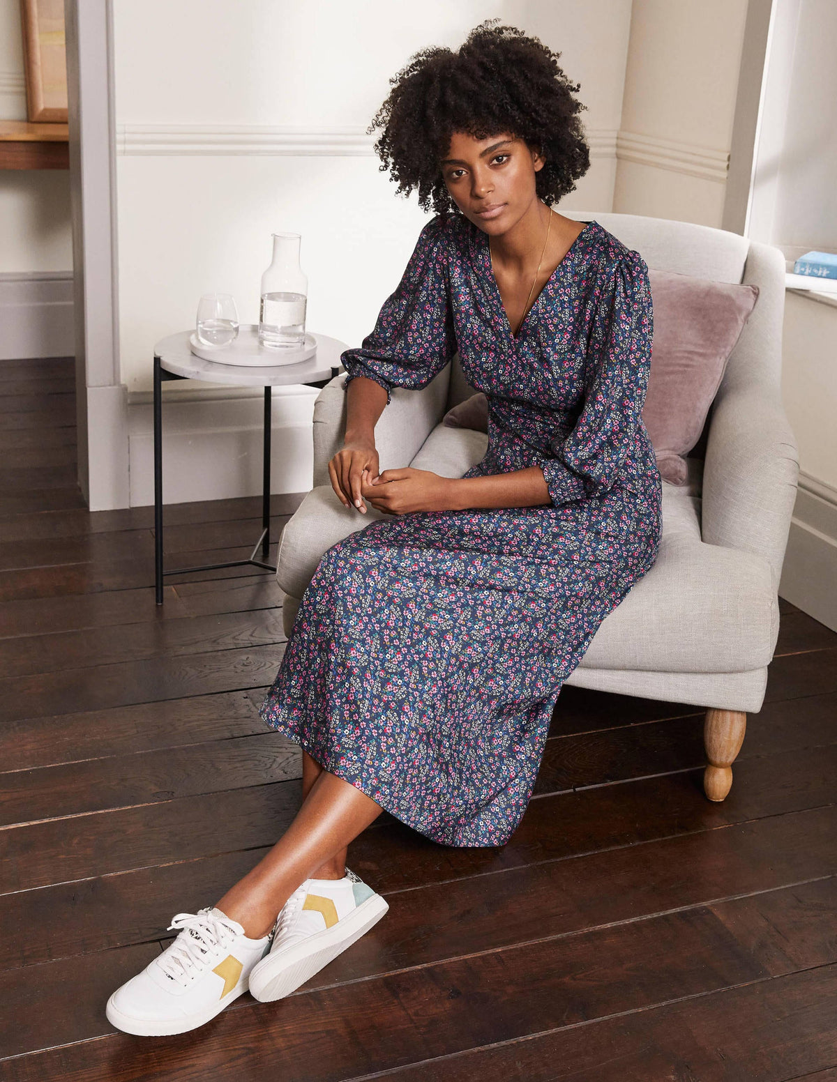 Iris Midi Dress-Galaxy Blue, Pretty Floral-5