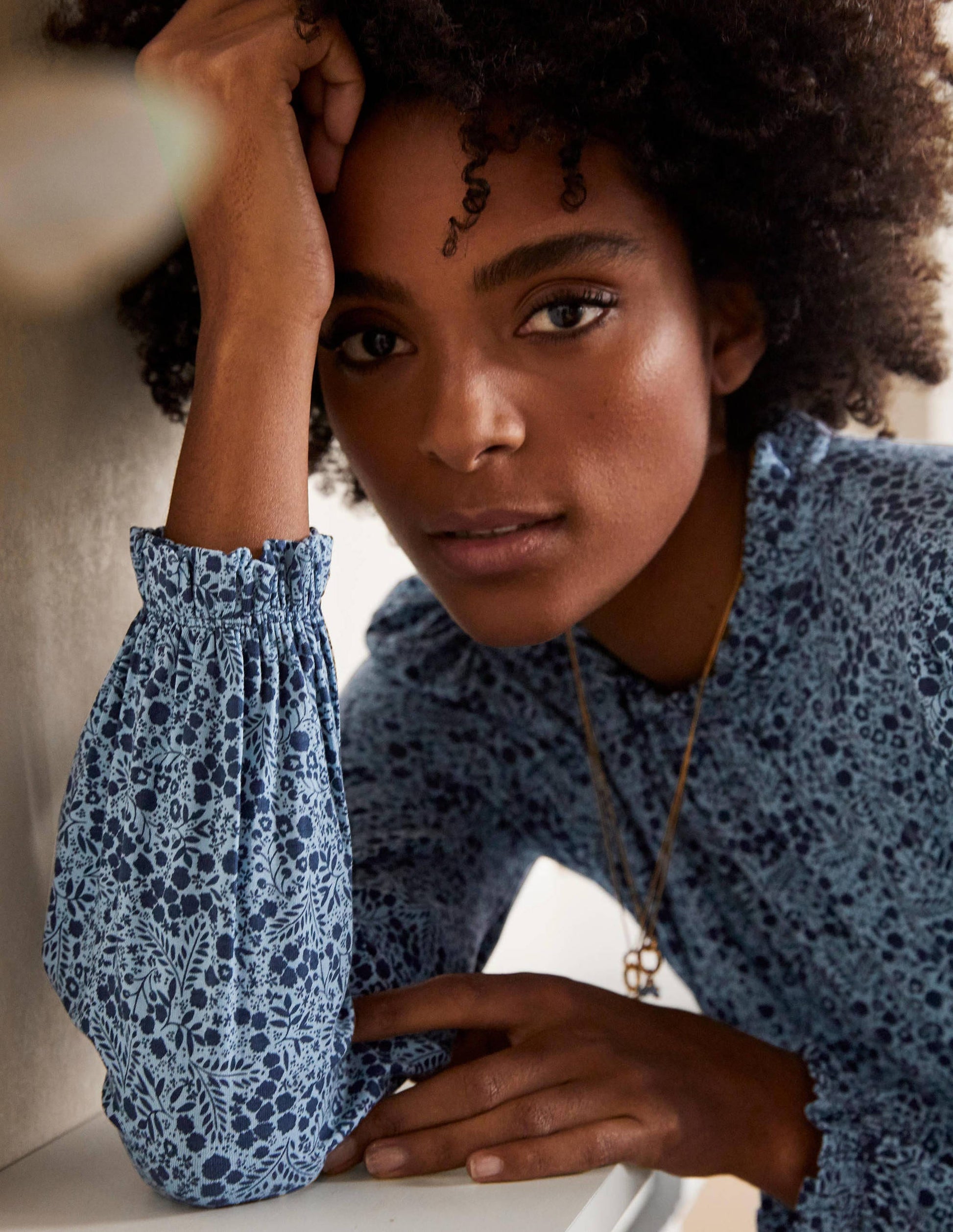 Clara Jersey Dress-Frost Blue, Enchanting Forest-2