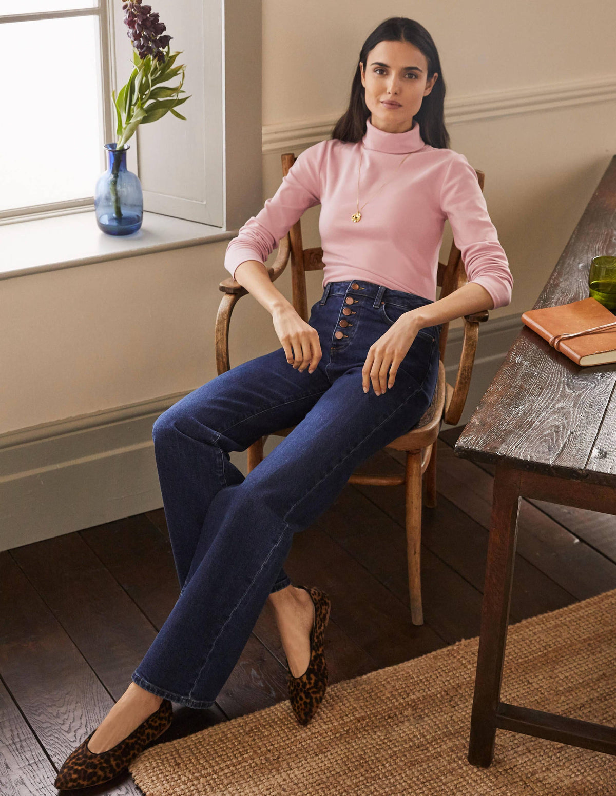 Essential Roll-neck Top-Milkshake - Image 4