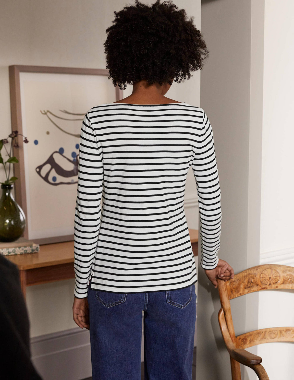 Long Sleeve Breton Top-Ivory / Black Stripe-3