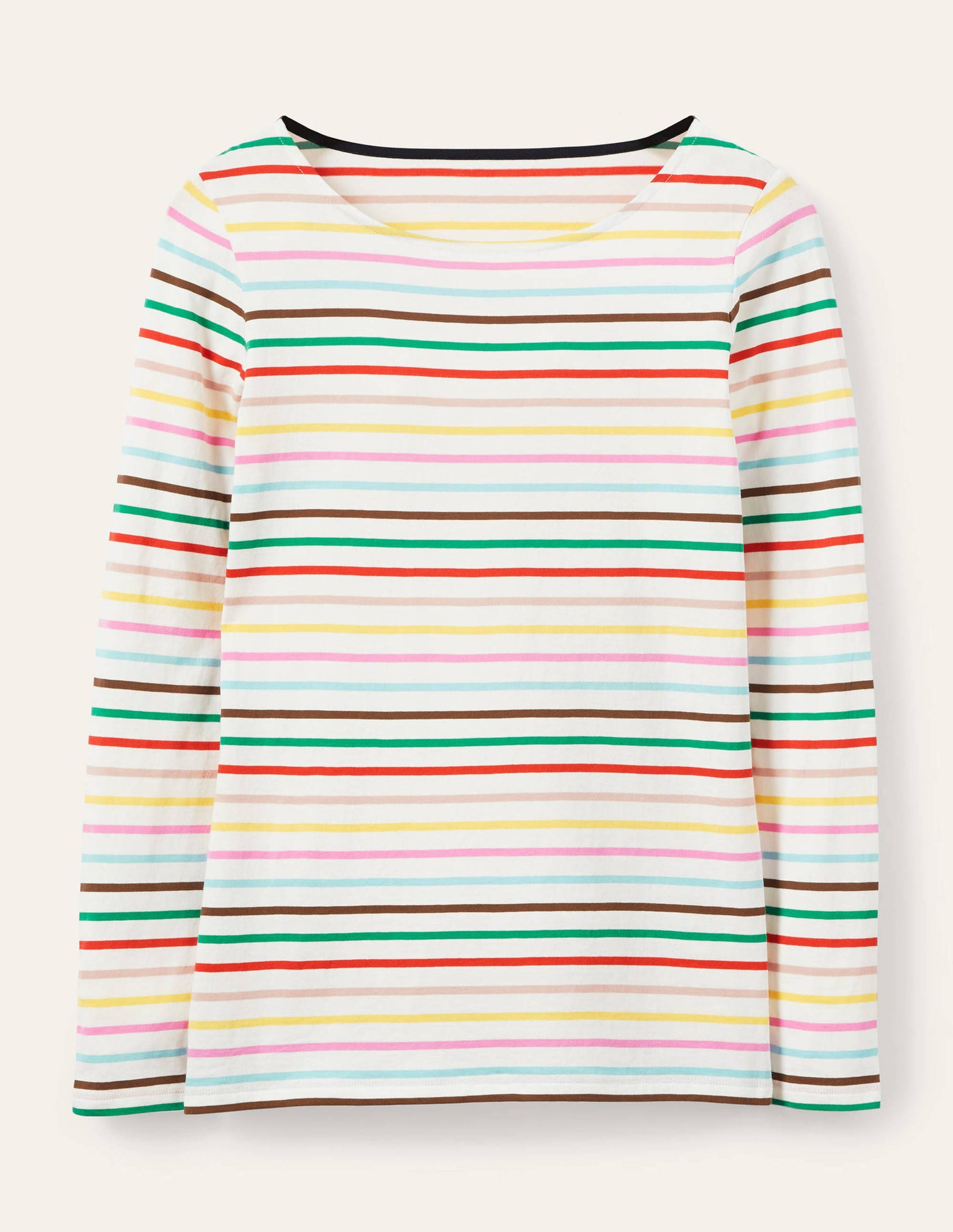Long Sleeve Breton Top-Cherry Blossom, Lemon Rainbow-5