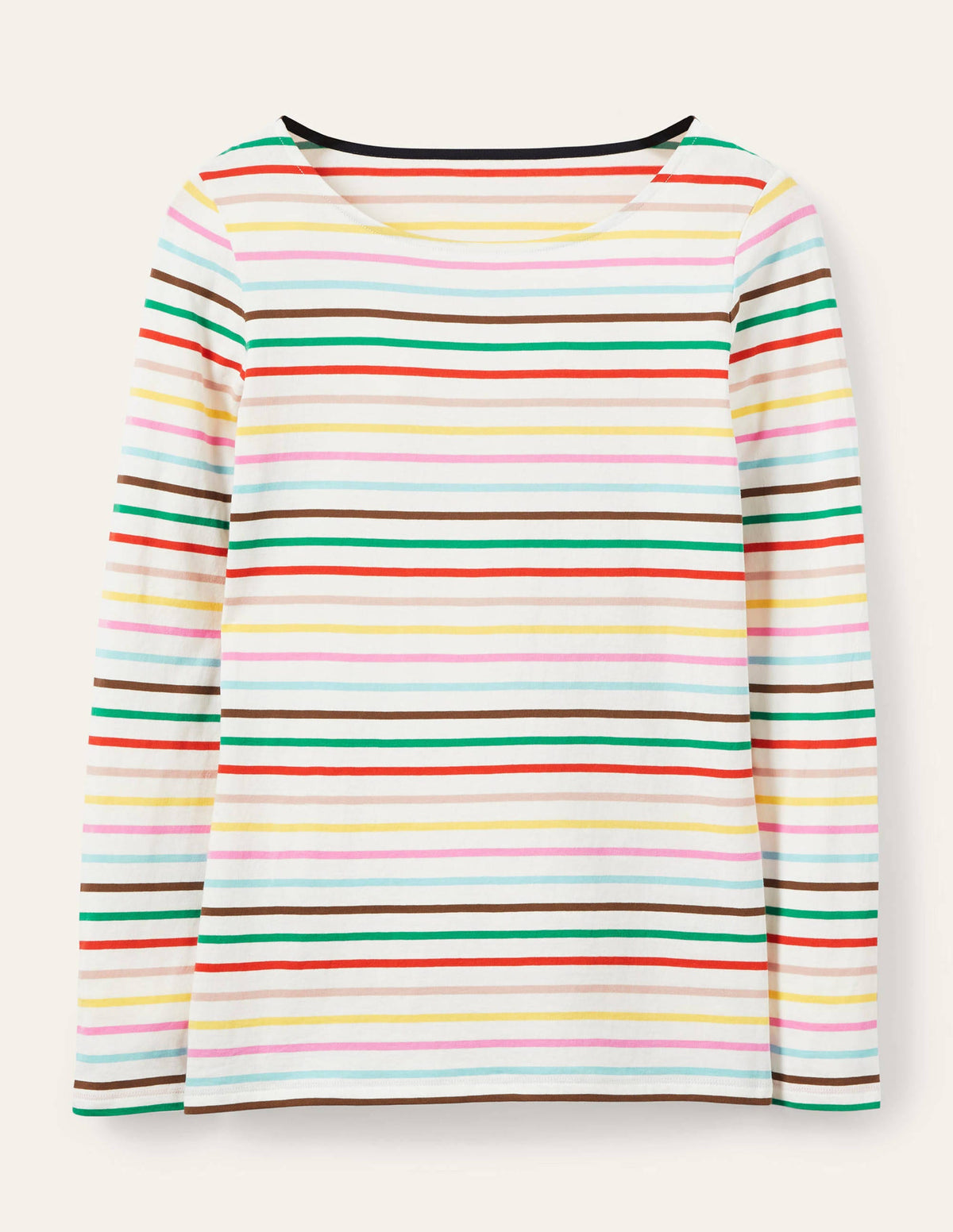 Long Sleeve Breton Top-Cherry Blossom, Lemon Rainbow - Image 5