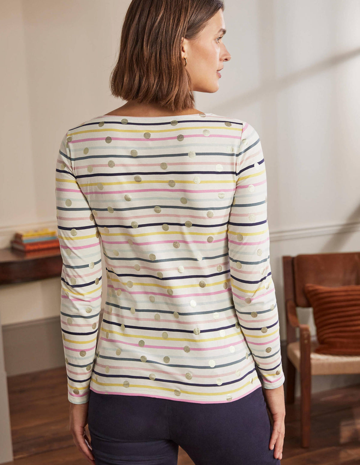 Long Sleeve Breton Top-Pastel Multistripe, Gold Spot-3