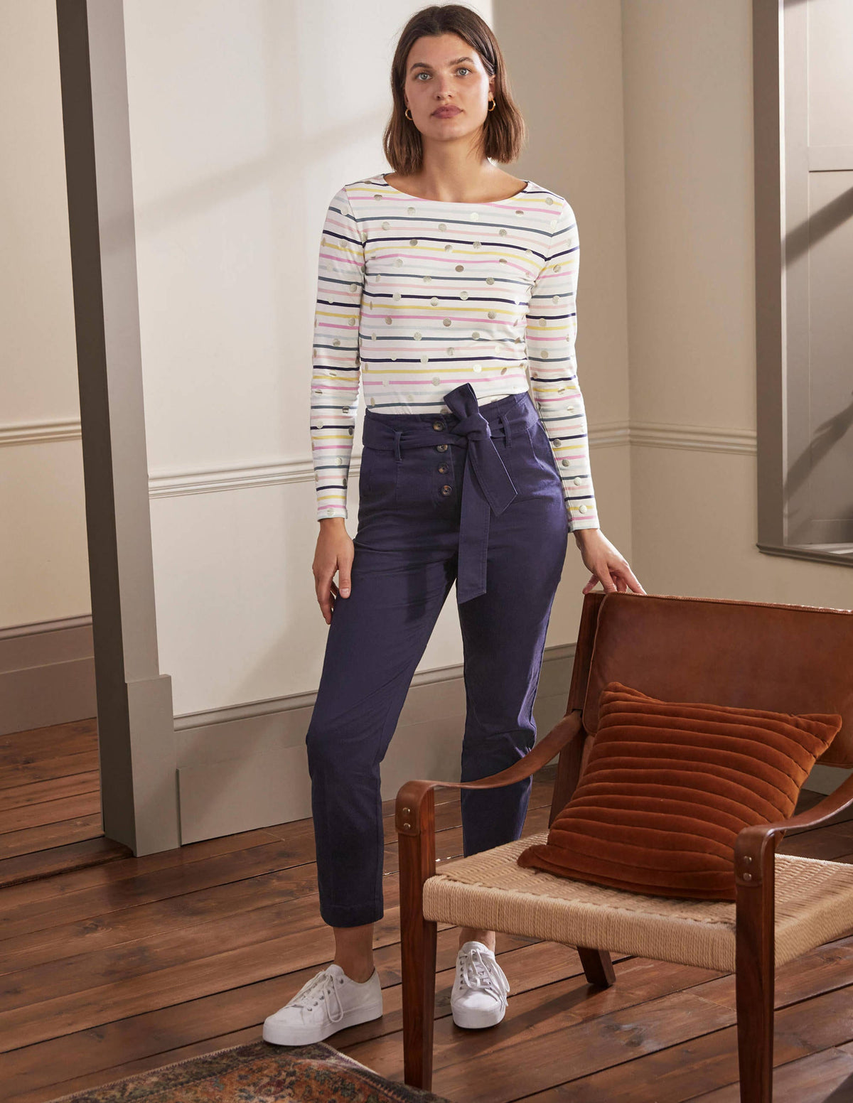 Long Sleeve Breton Top-Pastel Multistripe, Gold Spot-4