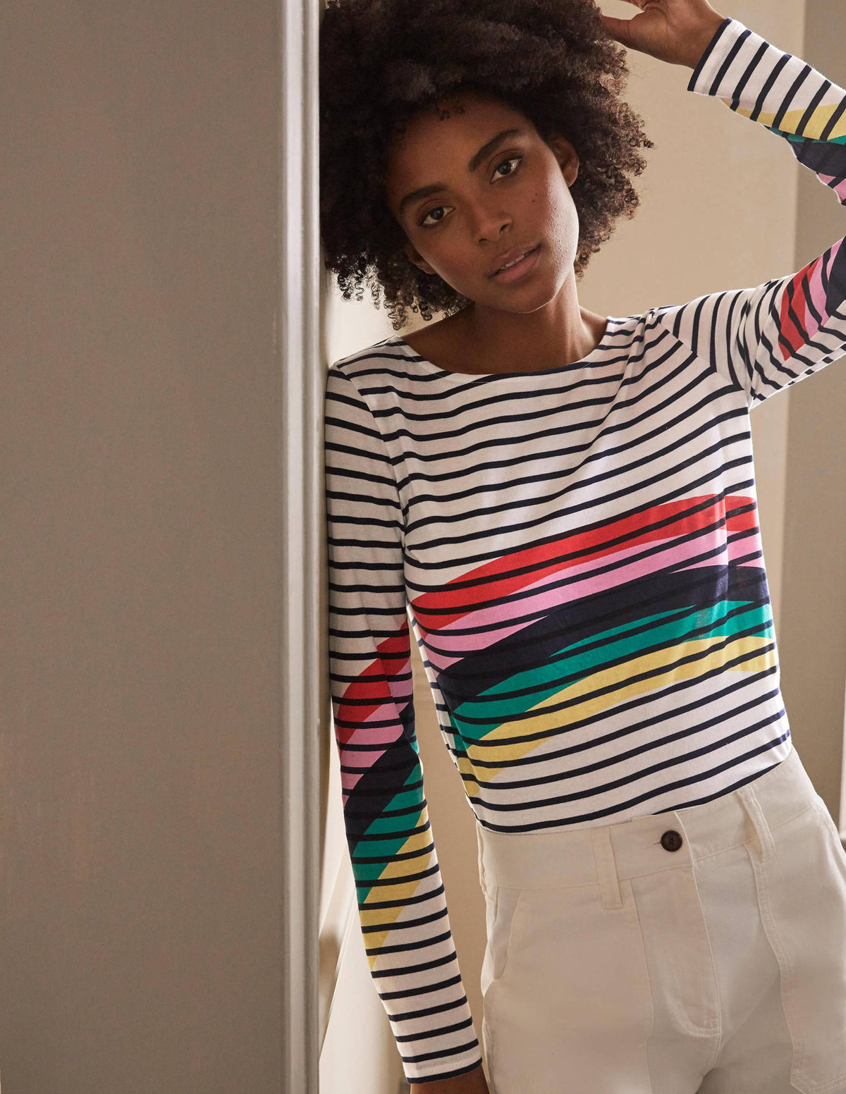 Long Sleeve Breton Top-Rainbow Placement Breton-1