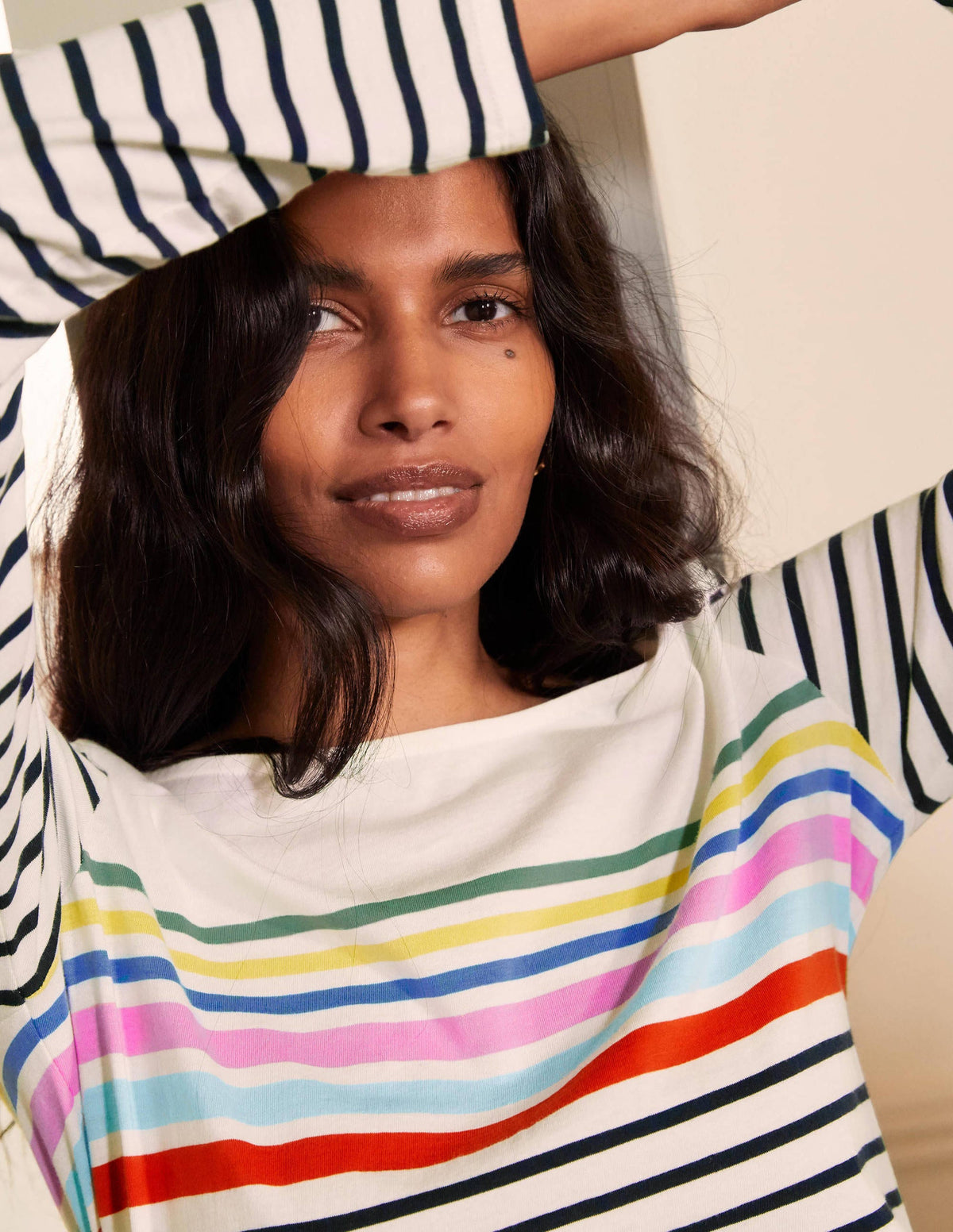 Long Sleeve Breton Top-Rainbow Chest Placement-2