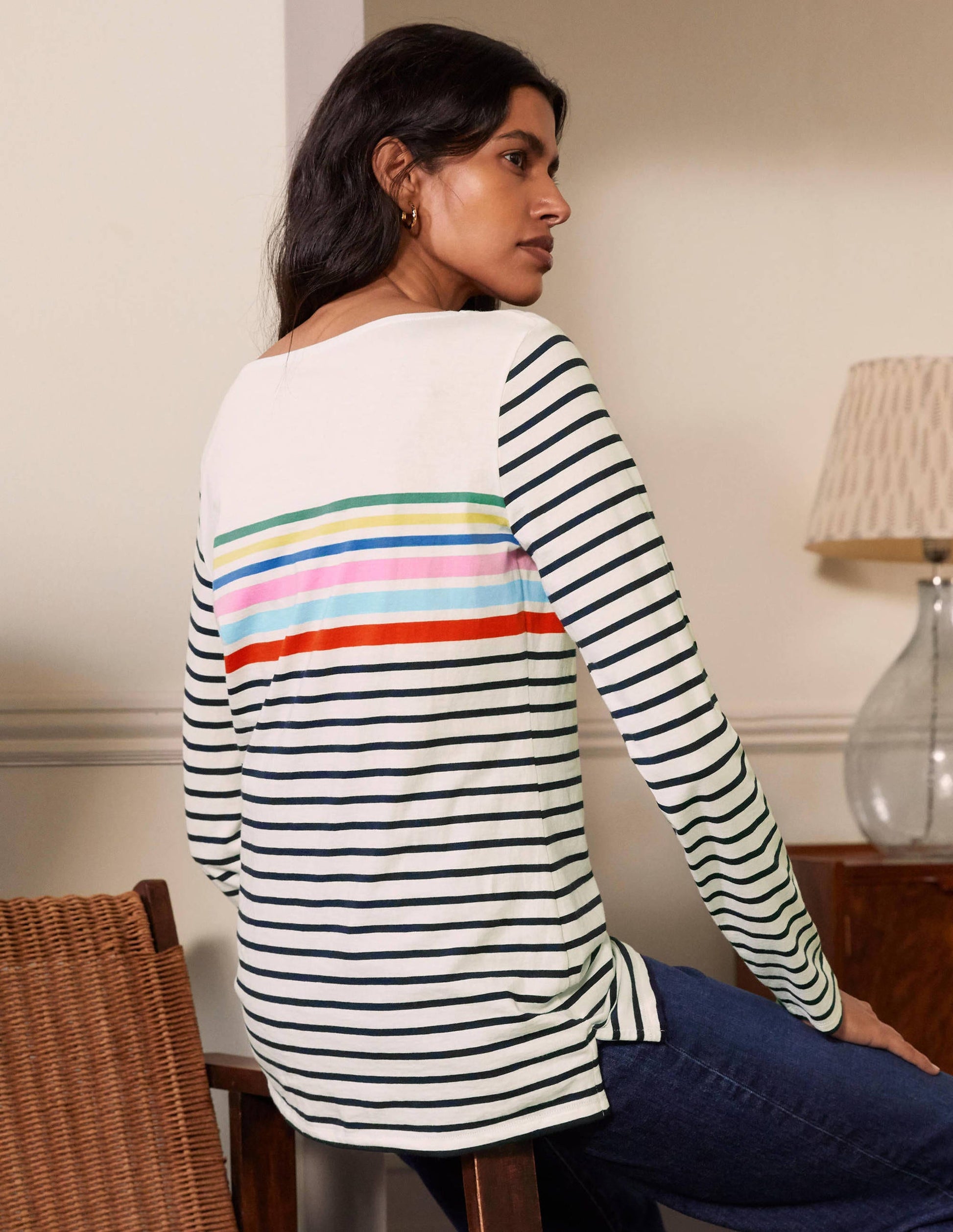 Long Sleeve Breton Top-Rainbow Chest Placement-3