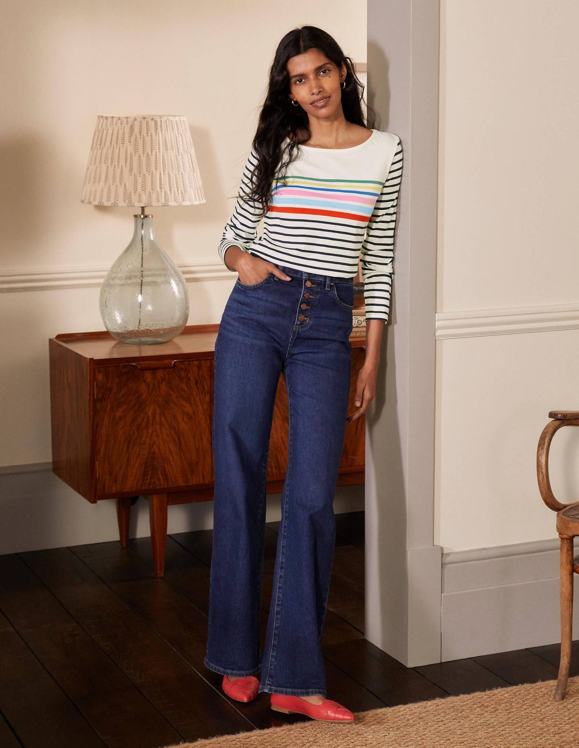 Long Sleeve Breton Top-Rainbow Chest Placement-4
