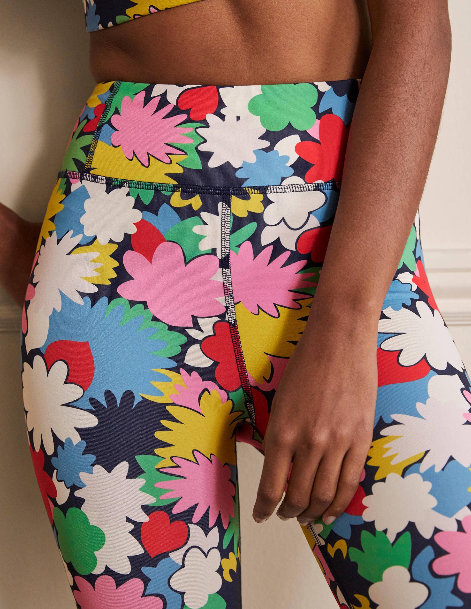 High Waisted Leggings-Navy, Paint Box-2