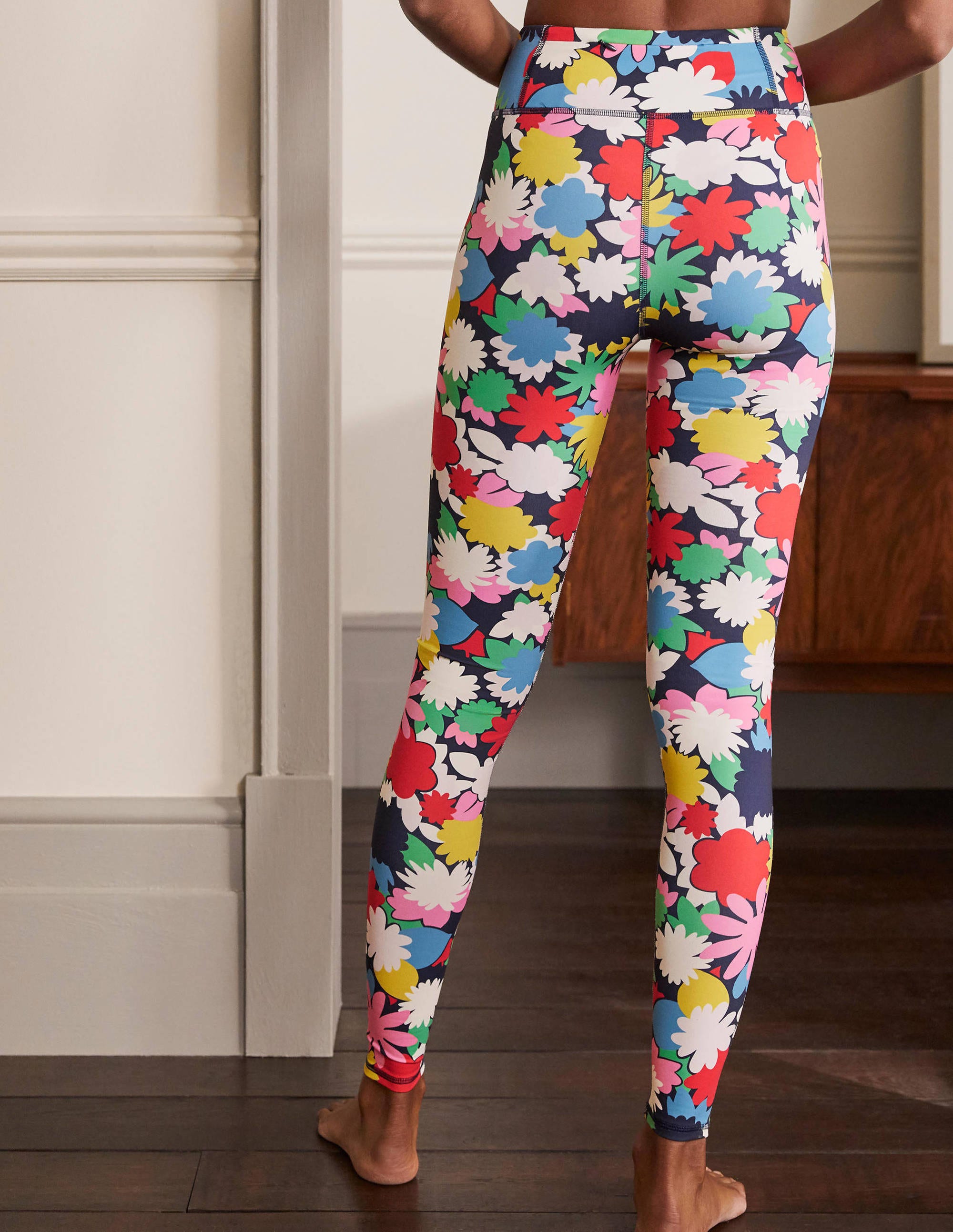 High Waisted Leggings-Navy, Paint Box - Image 3
