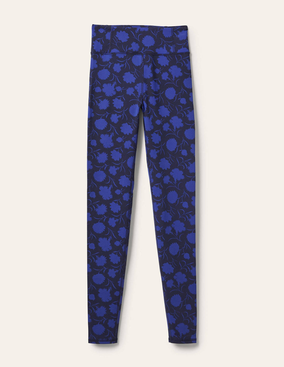 High Waisted Leggings-Persian Blue, Leafy Bud - Image 5