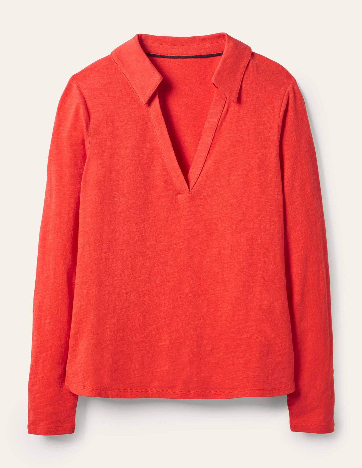 The Cotton Collar Notch Tee-Cherry Red - Image 5