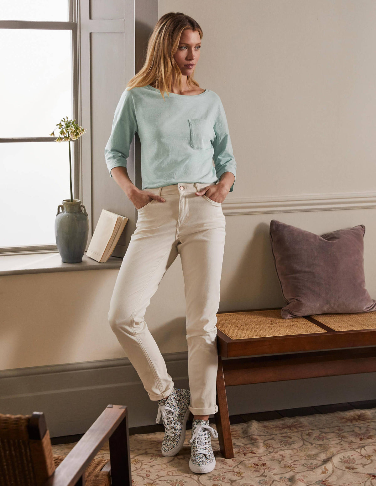 The Cotton Boxy Boatneck Tee-Fresh Water - Image 1