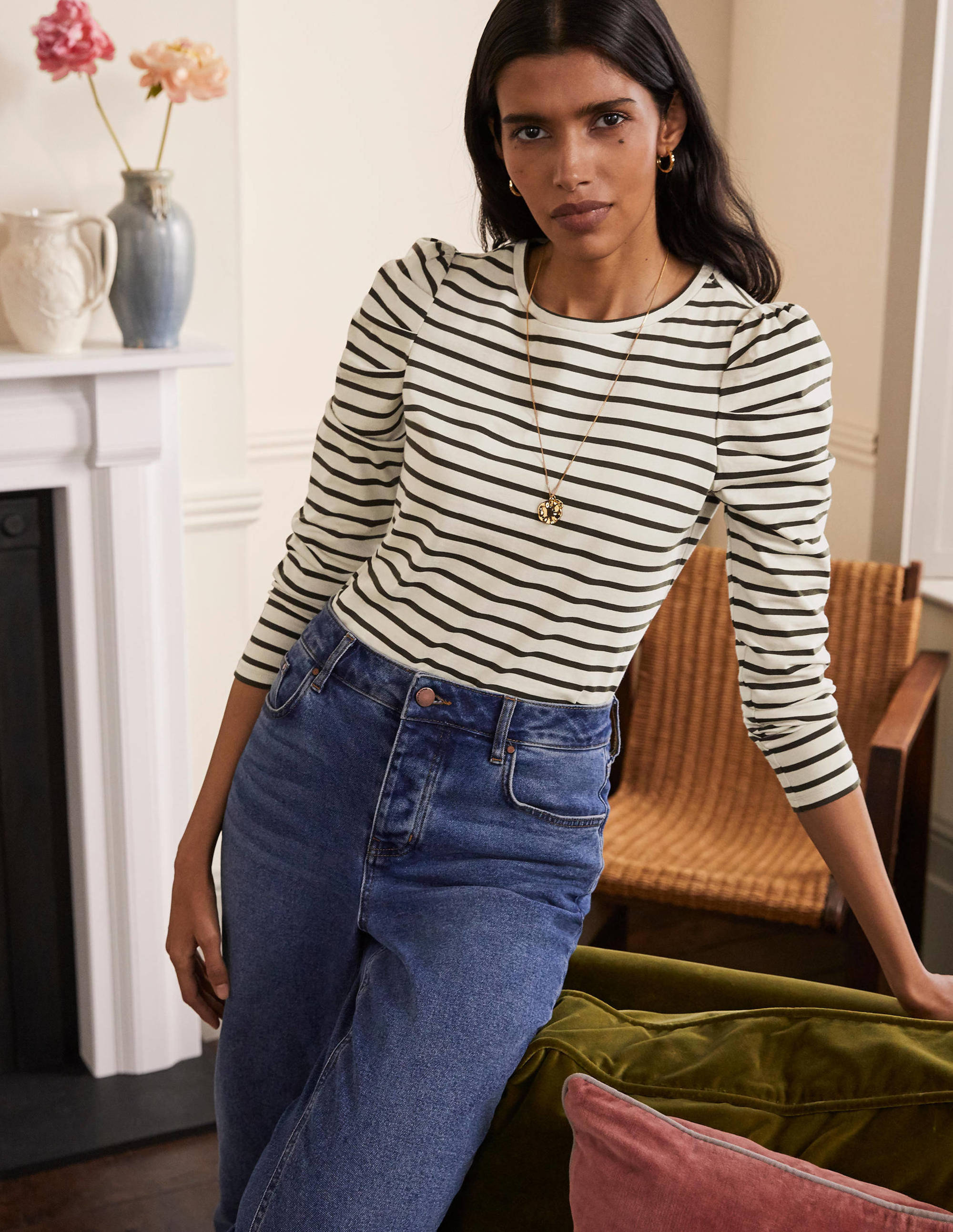 Imogen Breton-Ivory/ Classic Khaki - Image 1
