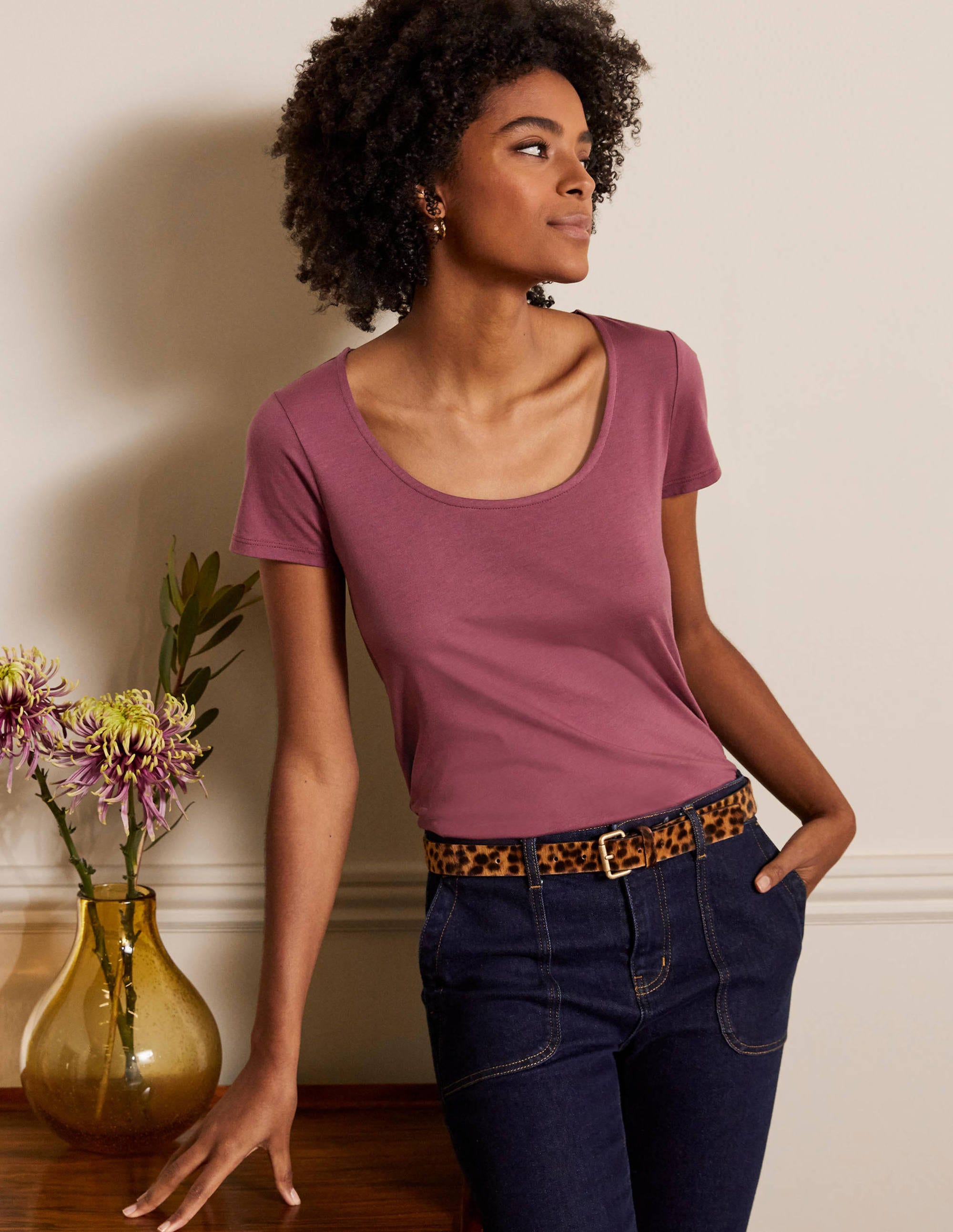 Supersoft Scoop Tee-Figgy Pudding - Image 1